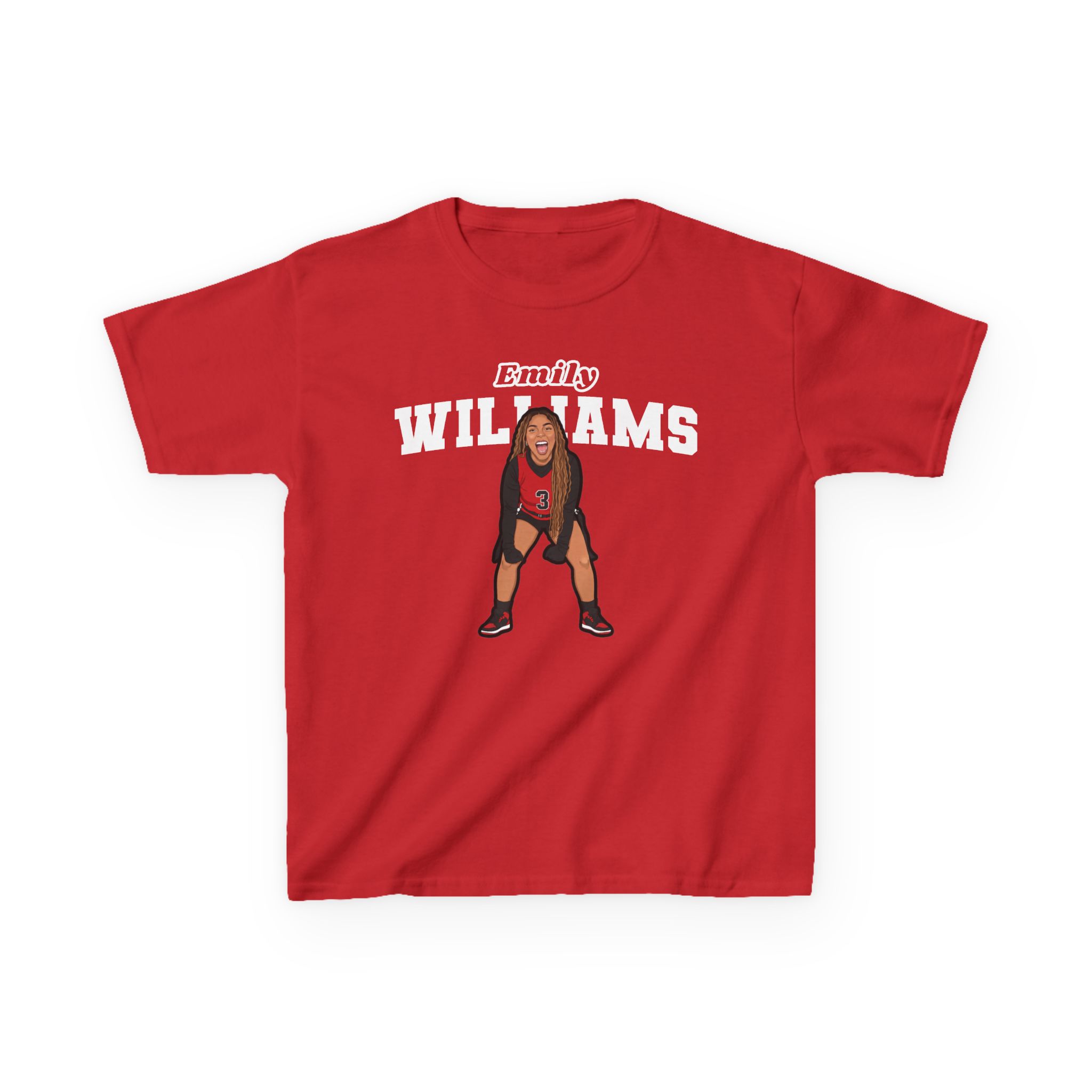 Youth Tee — character_name_arch in Red