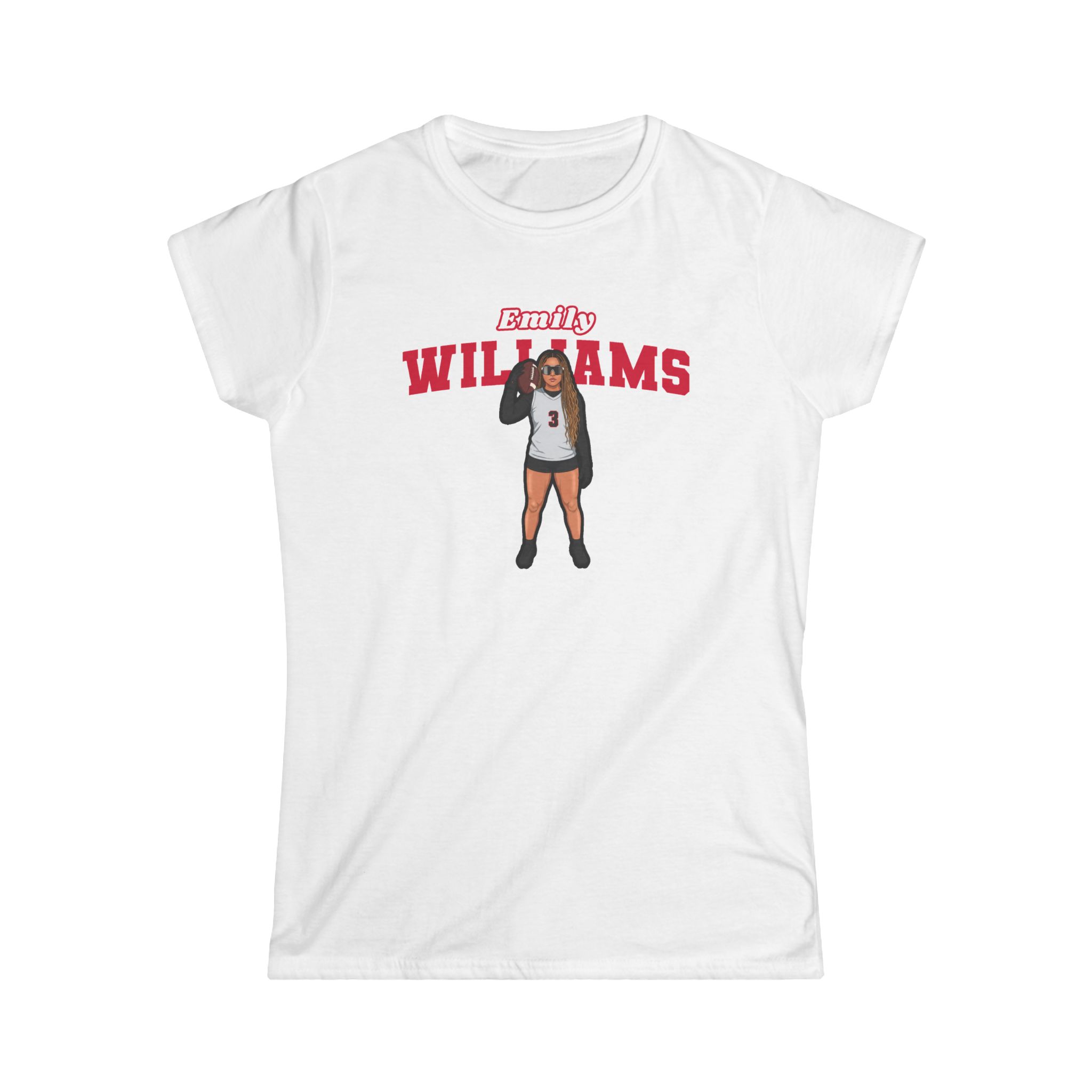 Women's Softstyle Tee — character_name_arch in White