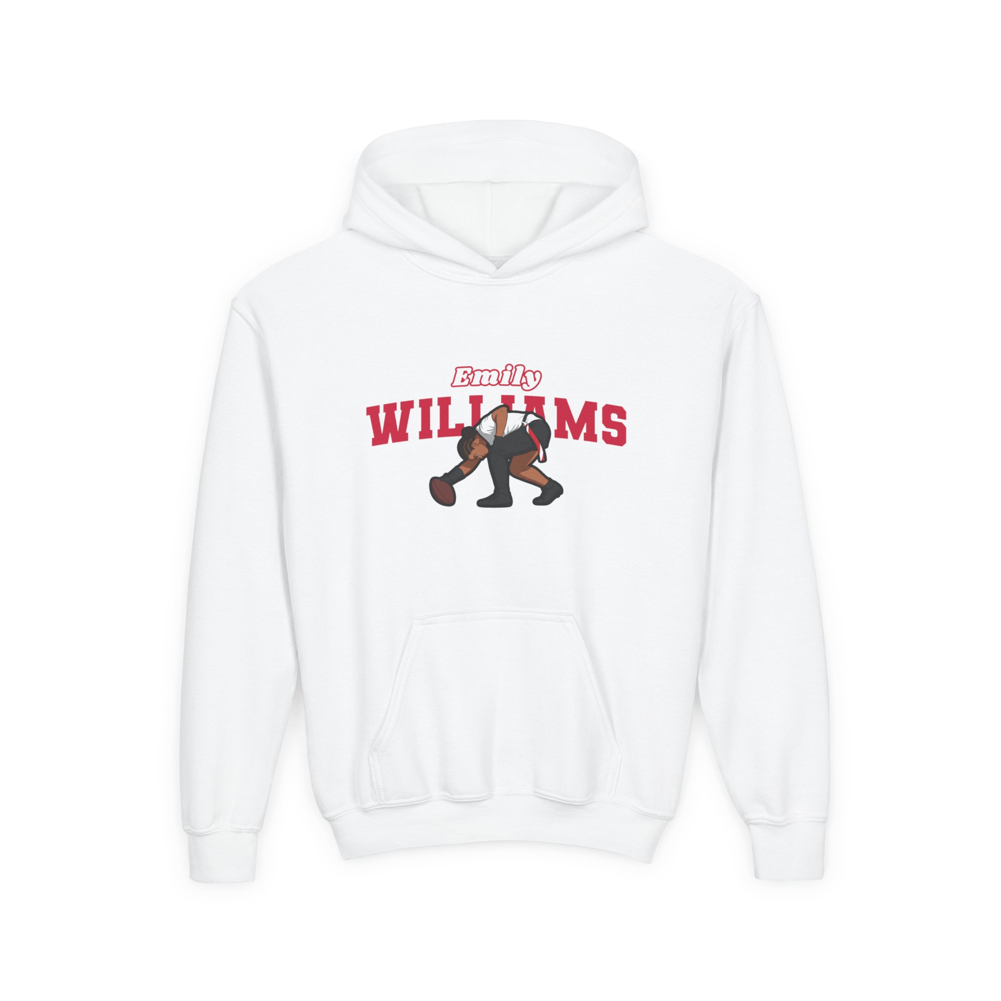 Youth Hoodie — character_name_arch in White