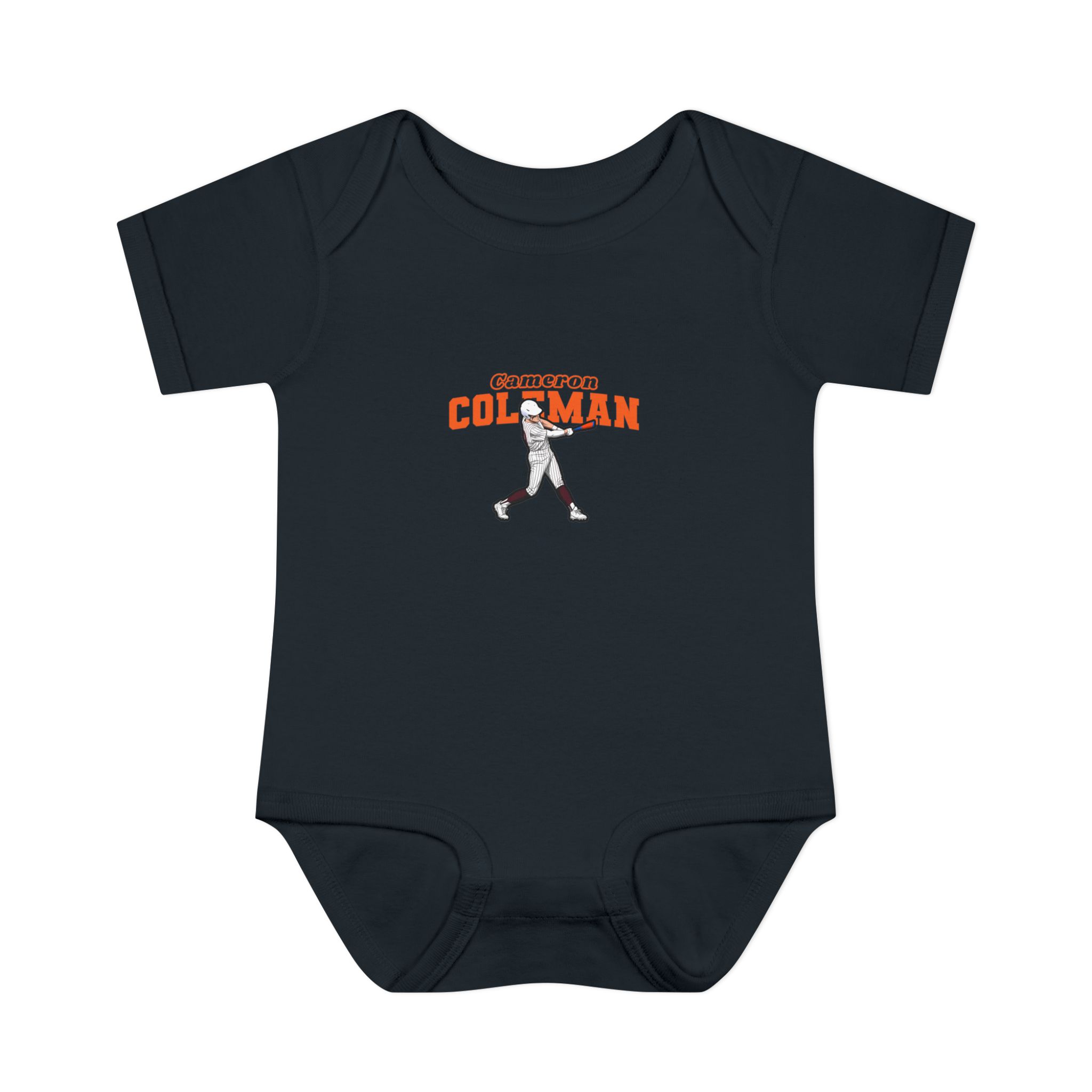 Baby Onesie — character_name_arch in Black