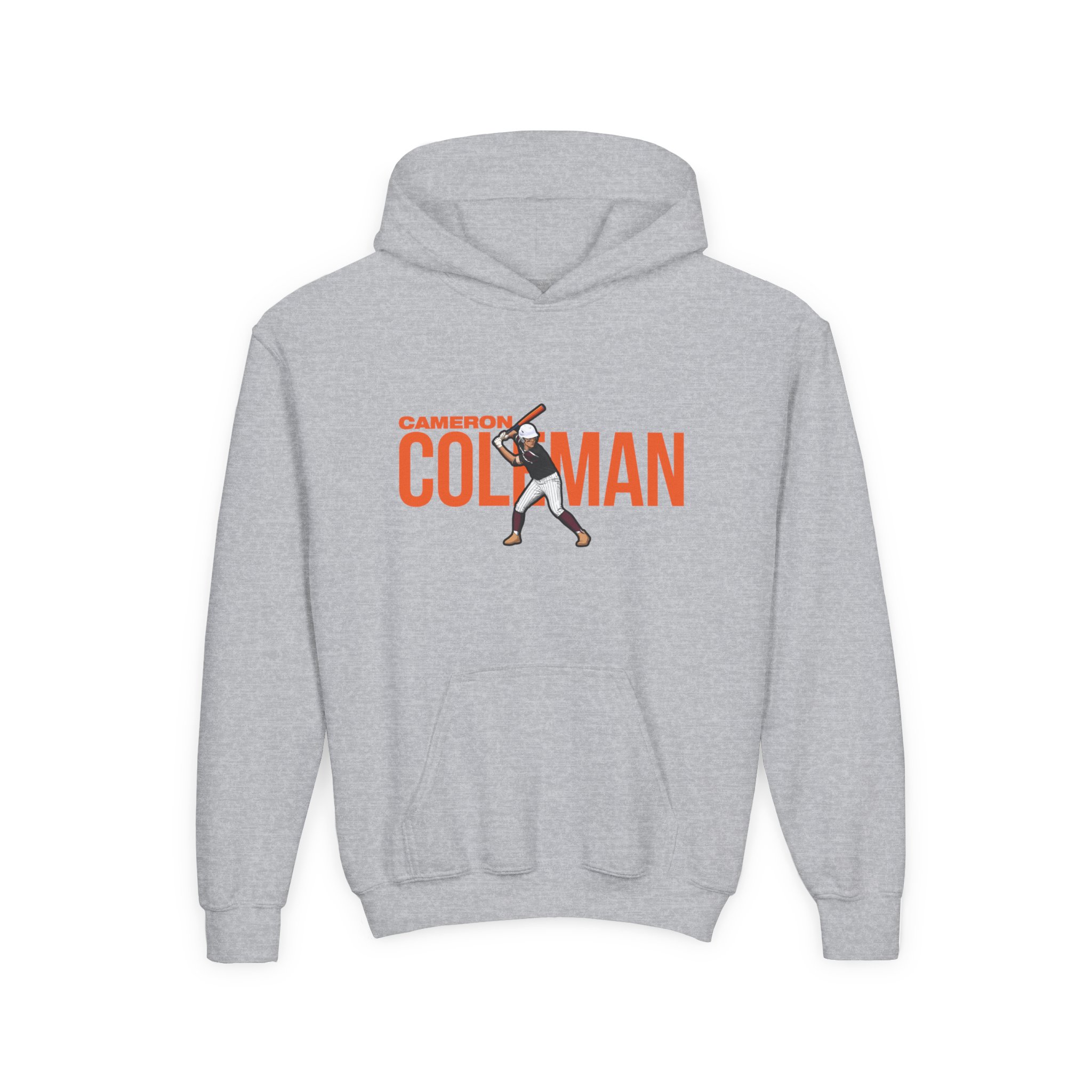 Youth Hoodie — character_player_name in Grey