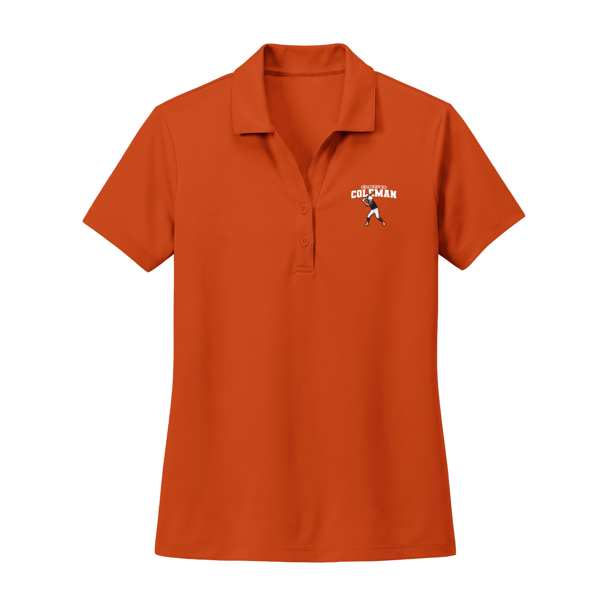 Women's Polo — character_name_arch in Orange