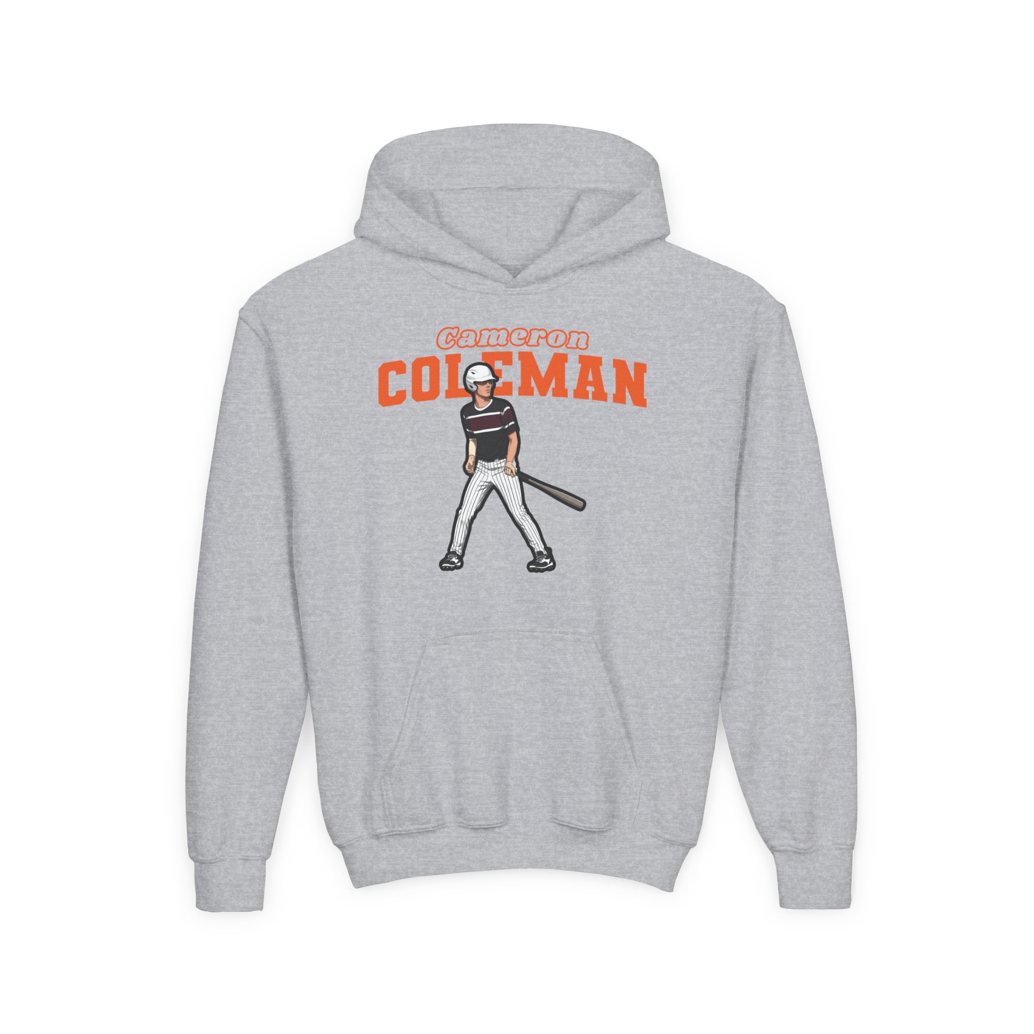Youth Hoodie — character_name_arch in Grey