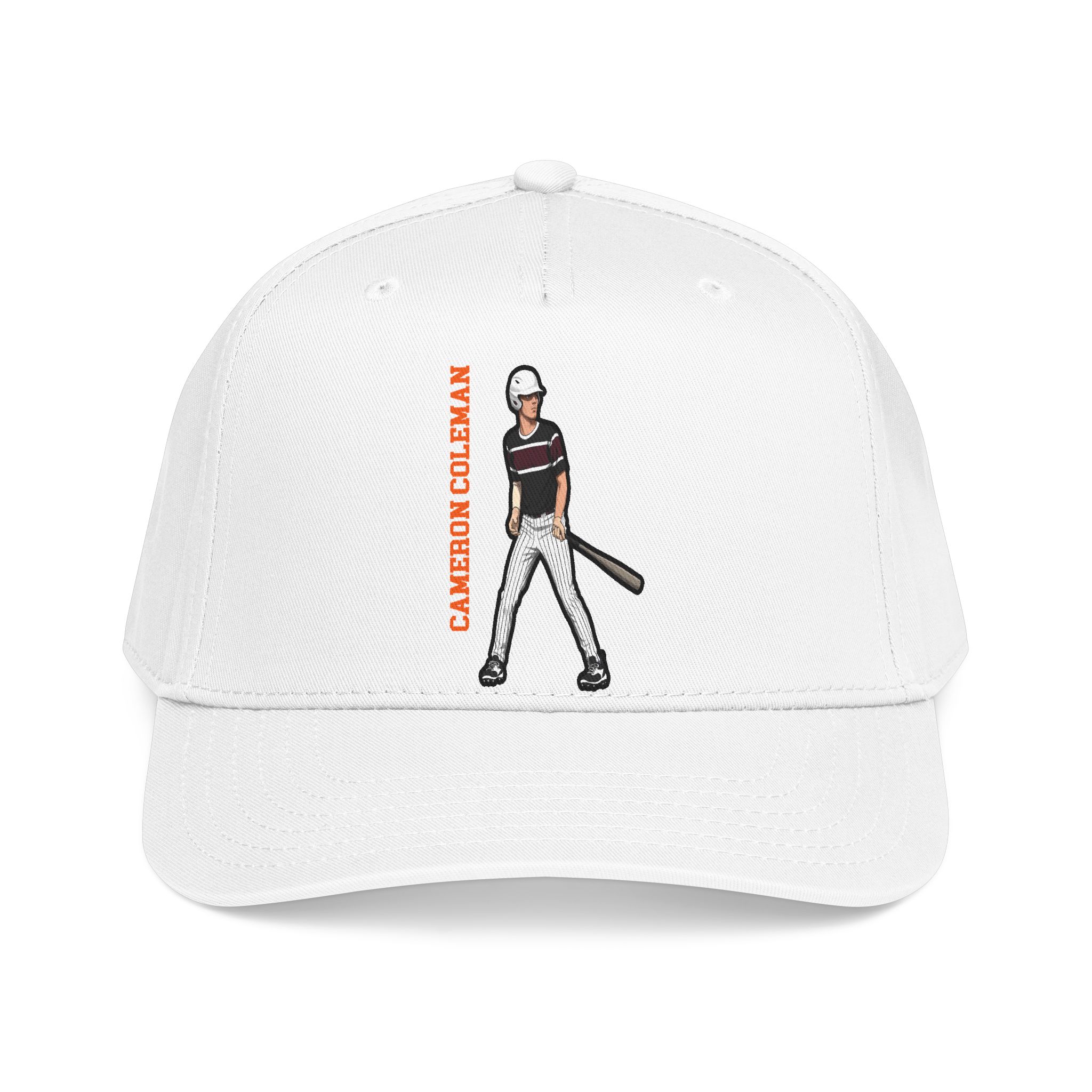 Baseball Cap — character_name_vertical in White