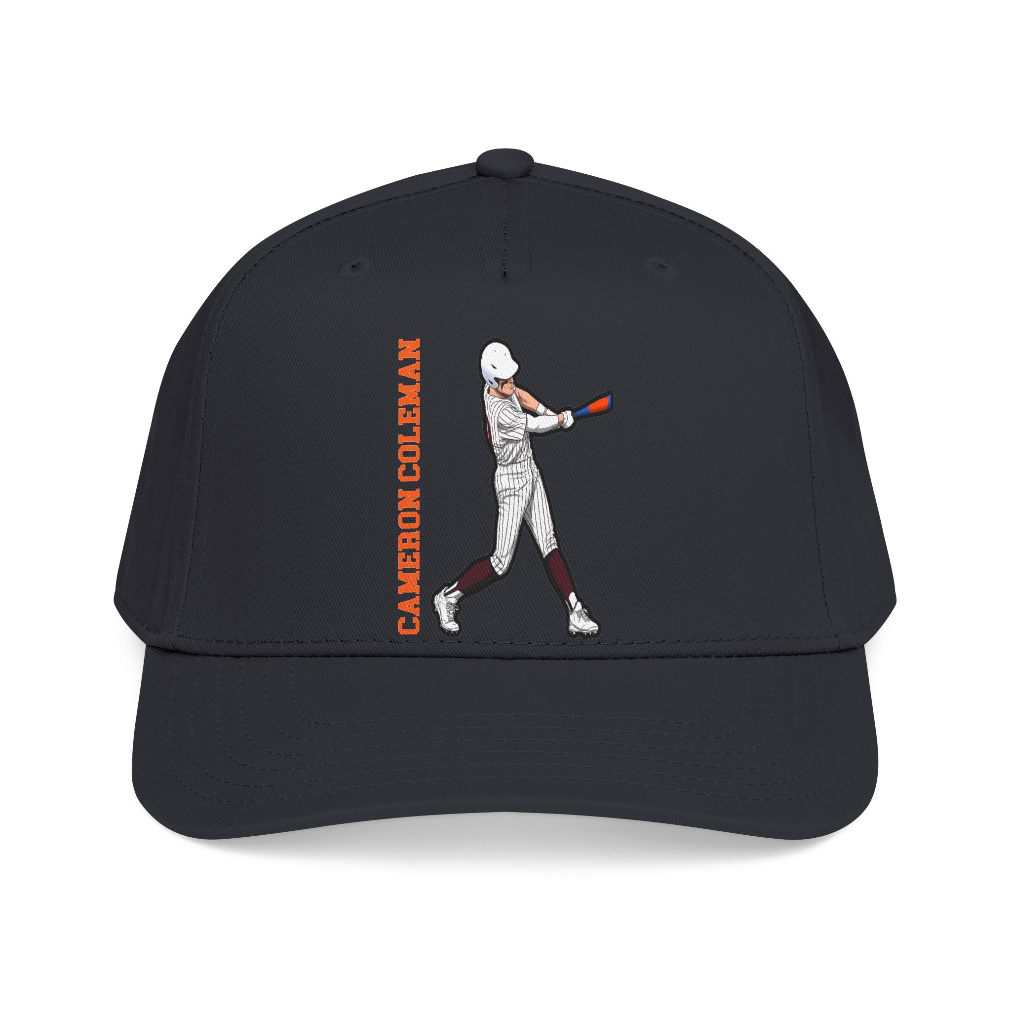 Baseball Cap — character_name_vertical in Black