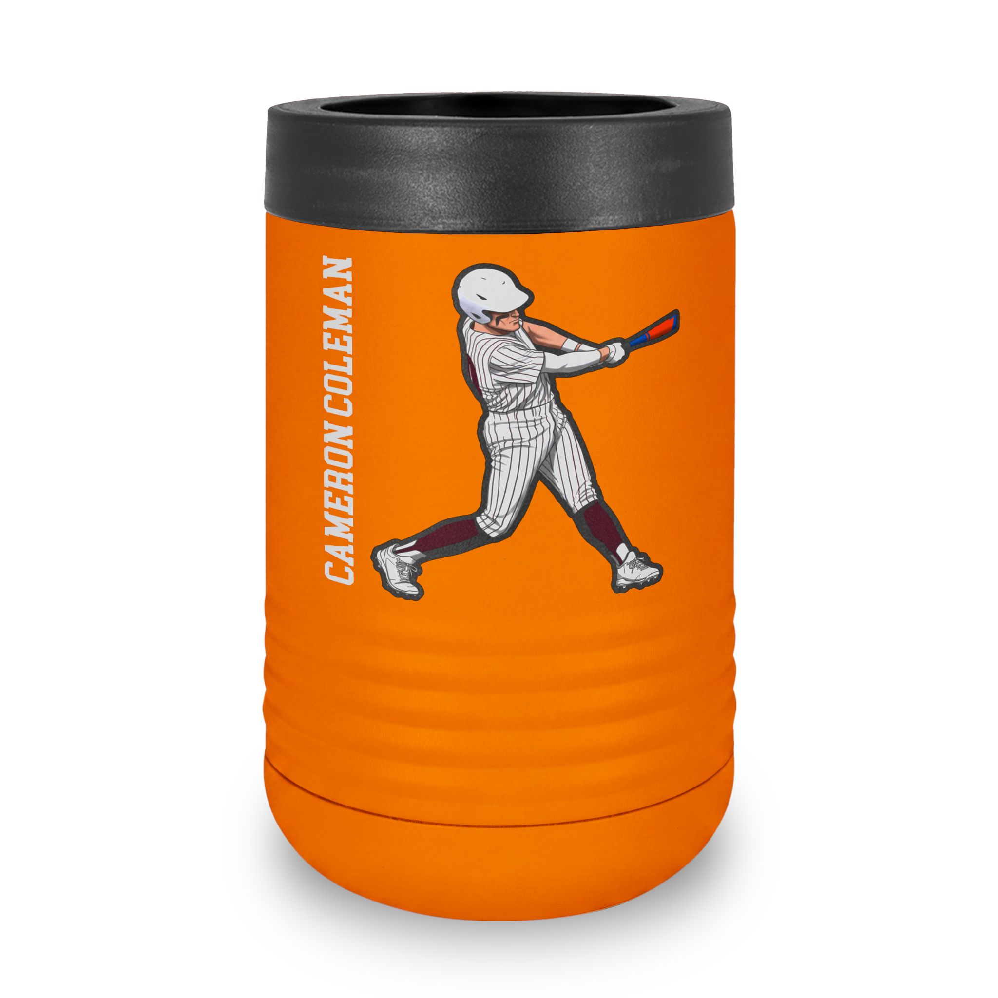 Stainless Can Cooler — character_name_vertical in Orange