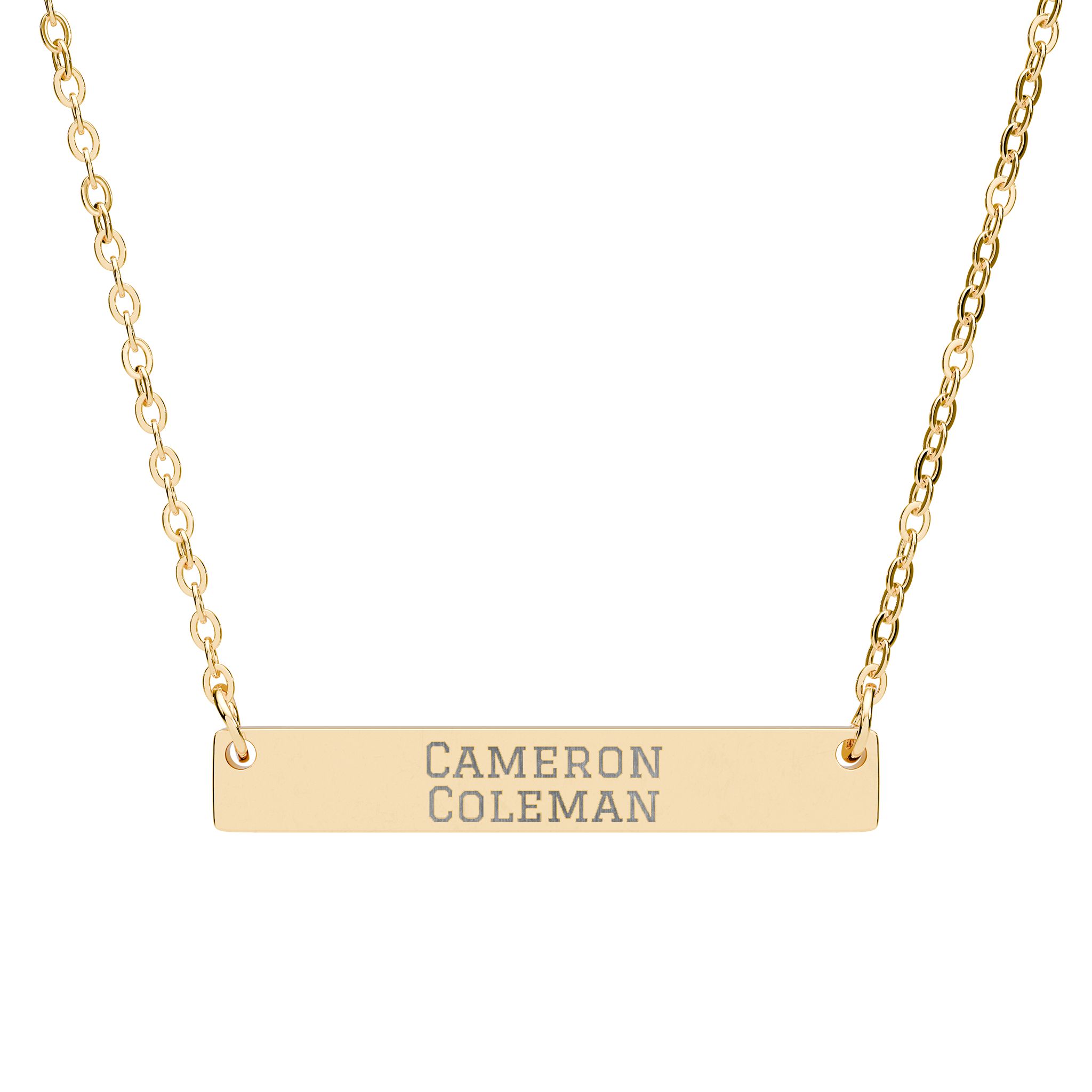 Engraved Bar Necklace — Classic in Gold