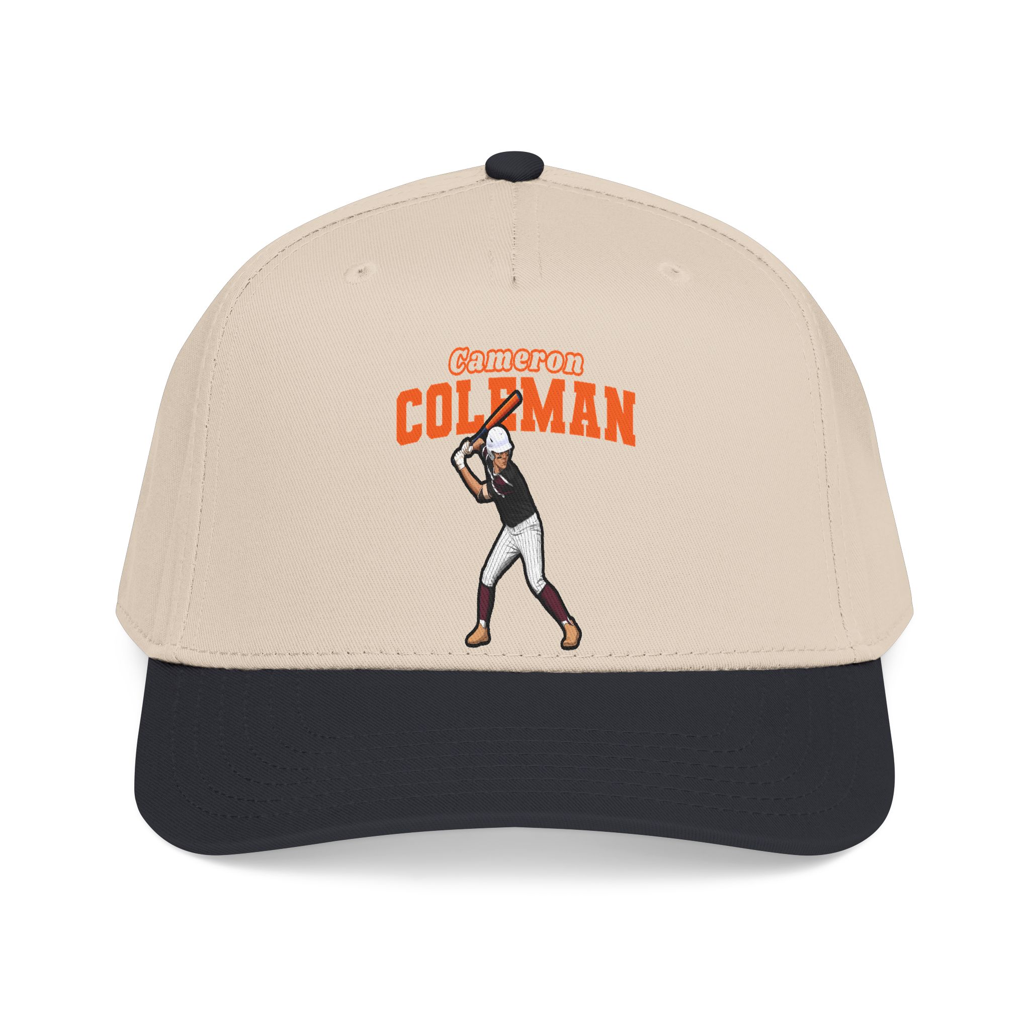 Baseball Cap — character_name_arch in Black / Natural