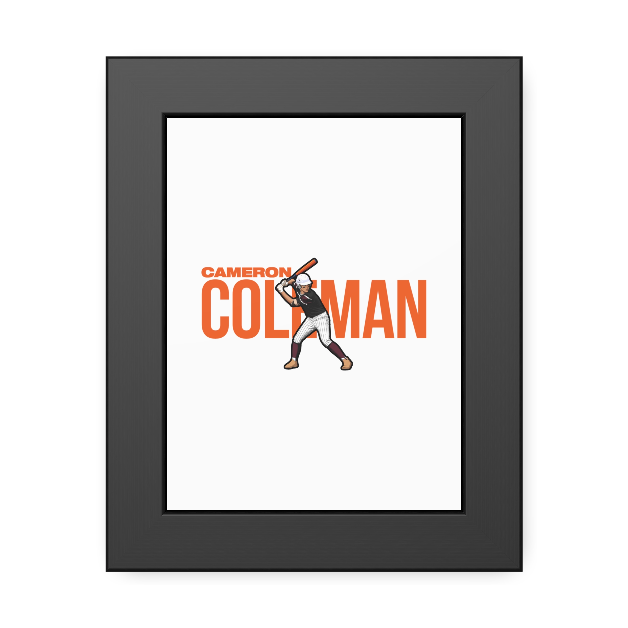 Framed Poster — character_player_name in Black
