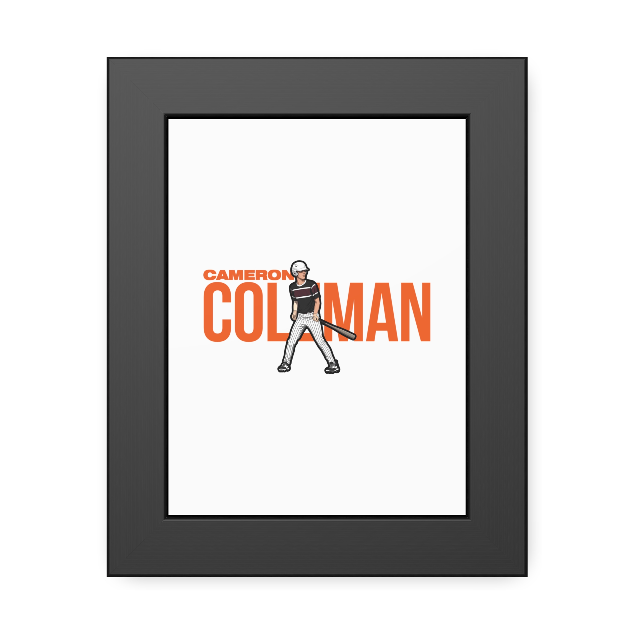 Framed Poster — character_player_name in Black