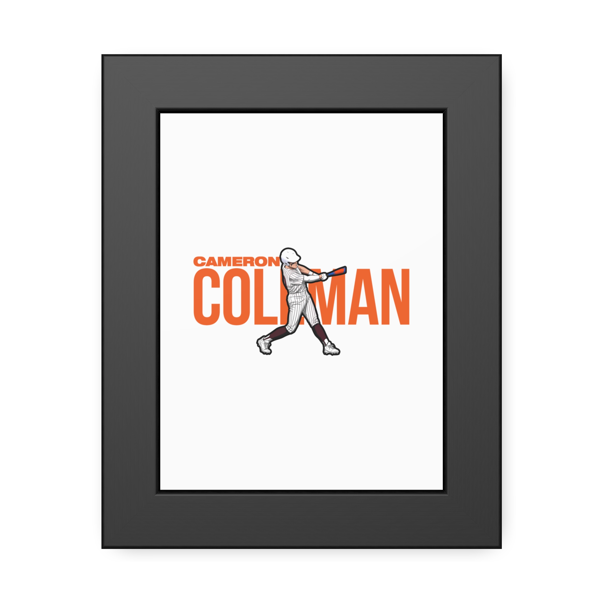 Framed Poster — character_player_name in Black