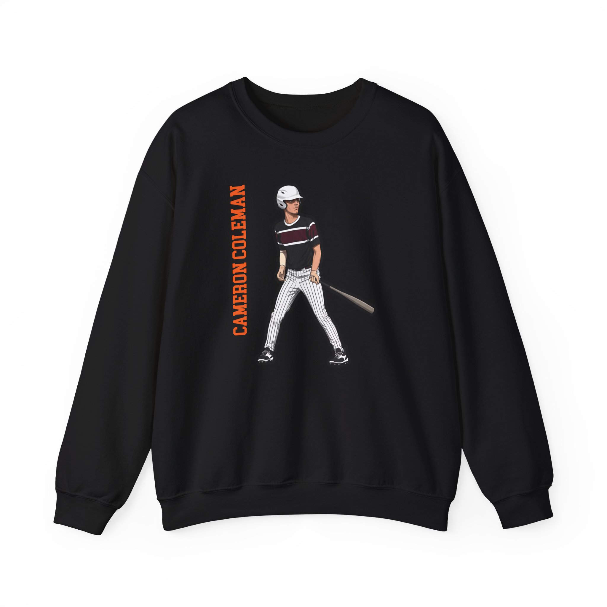 Crewneck Sweatshirt — character_name_vertical in Black