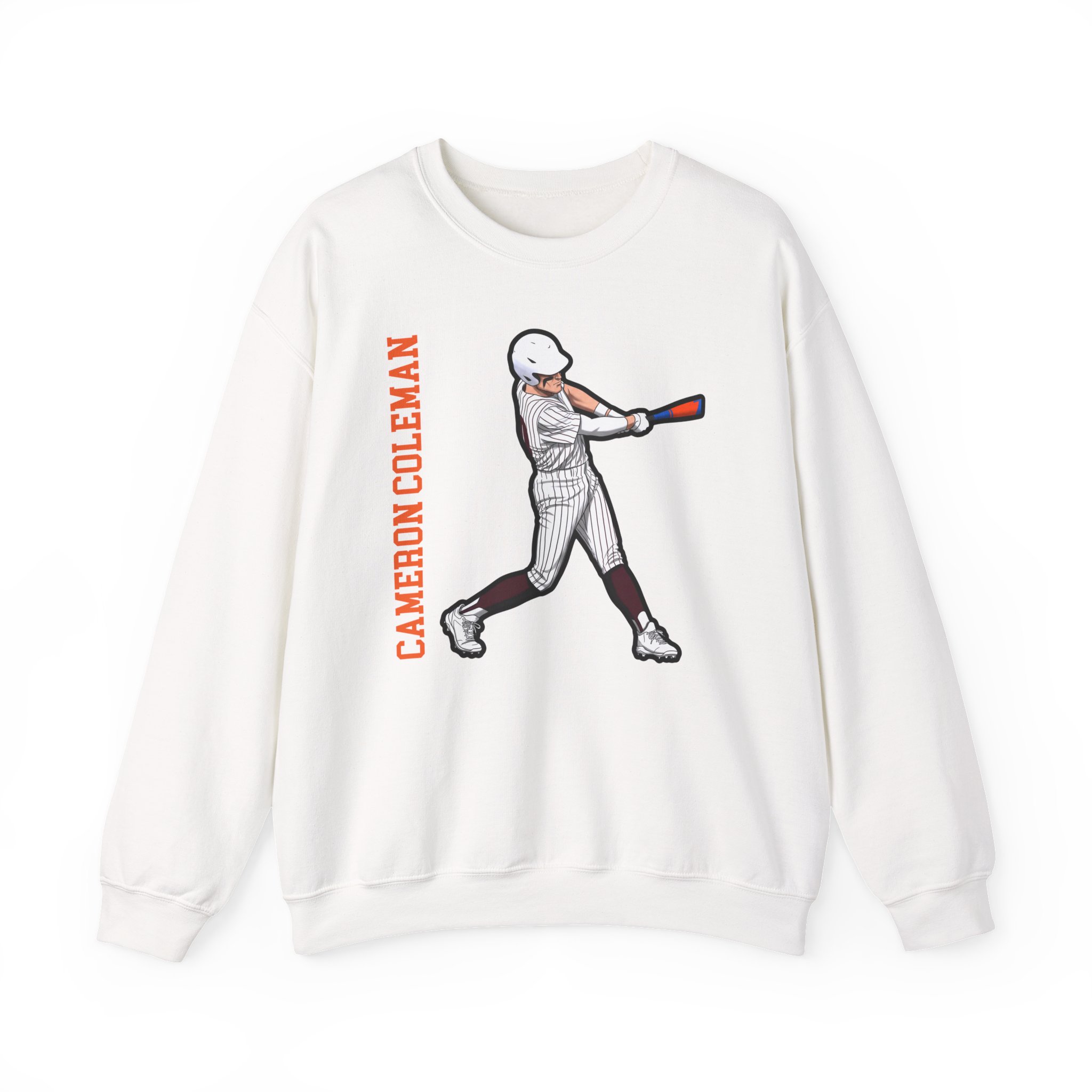 Crewneck Sweatshirt — character_name_vertical in White