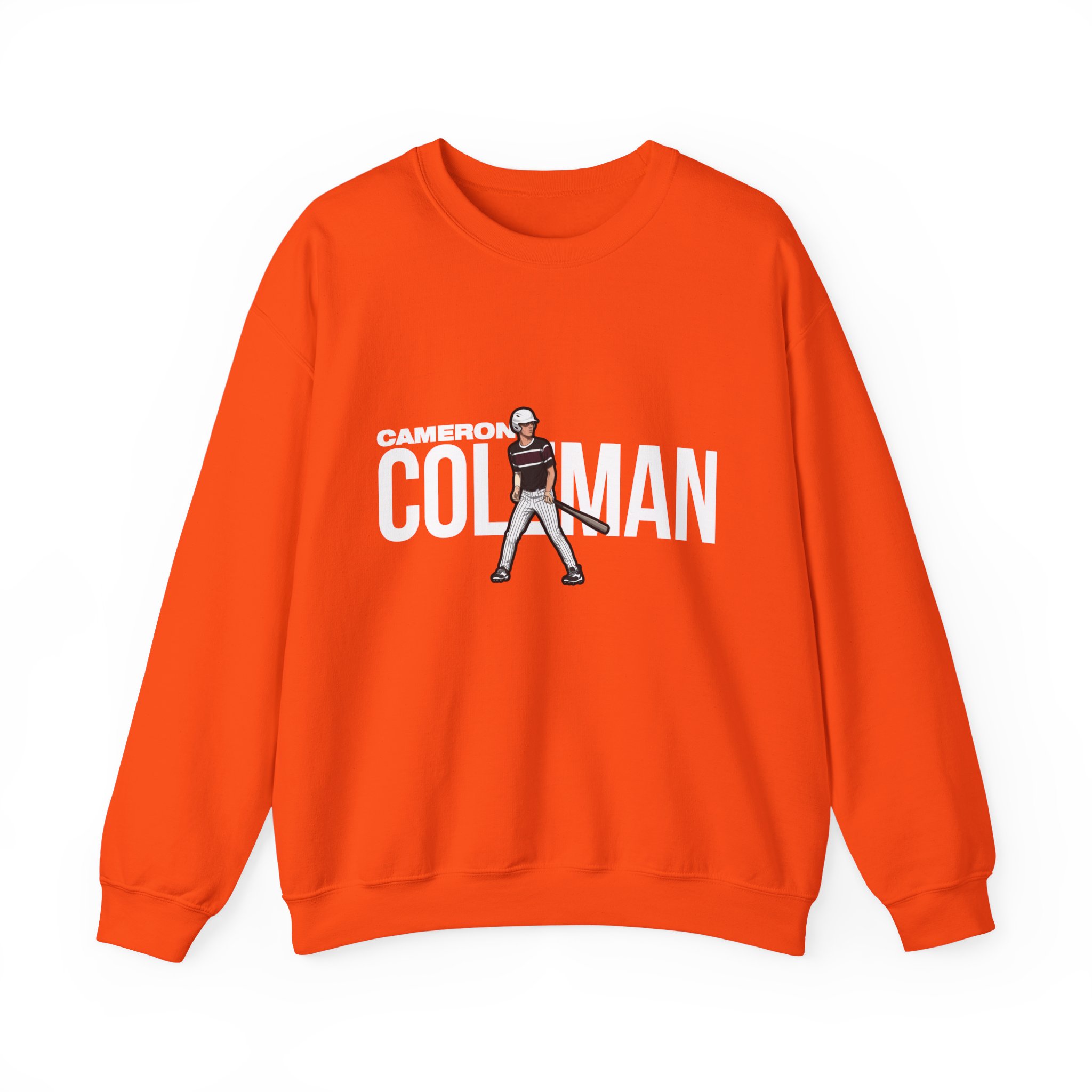 Crewneck Sweatshirt — character_player_name in Orange