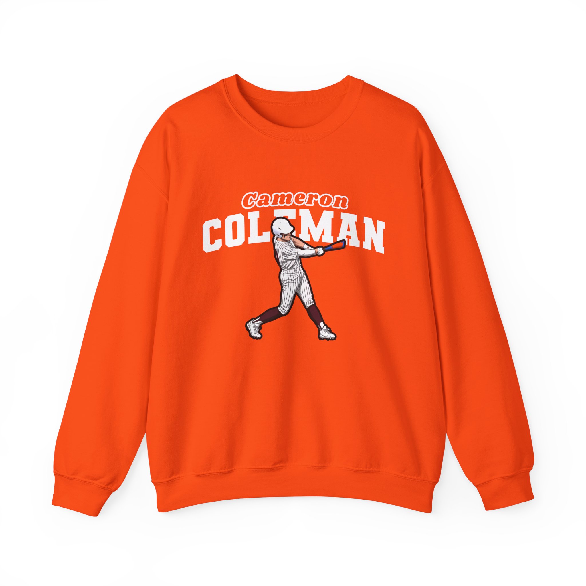 Crewneck Sweatshirt — character_name_arch in Orange