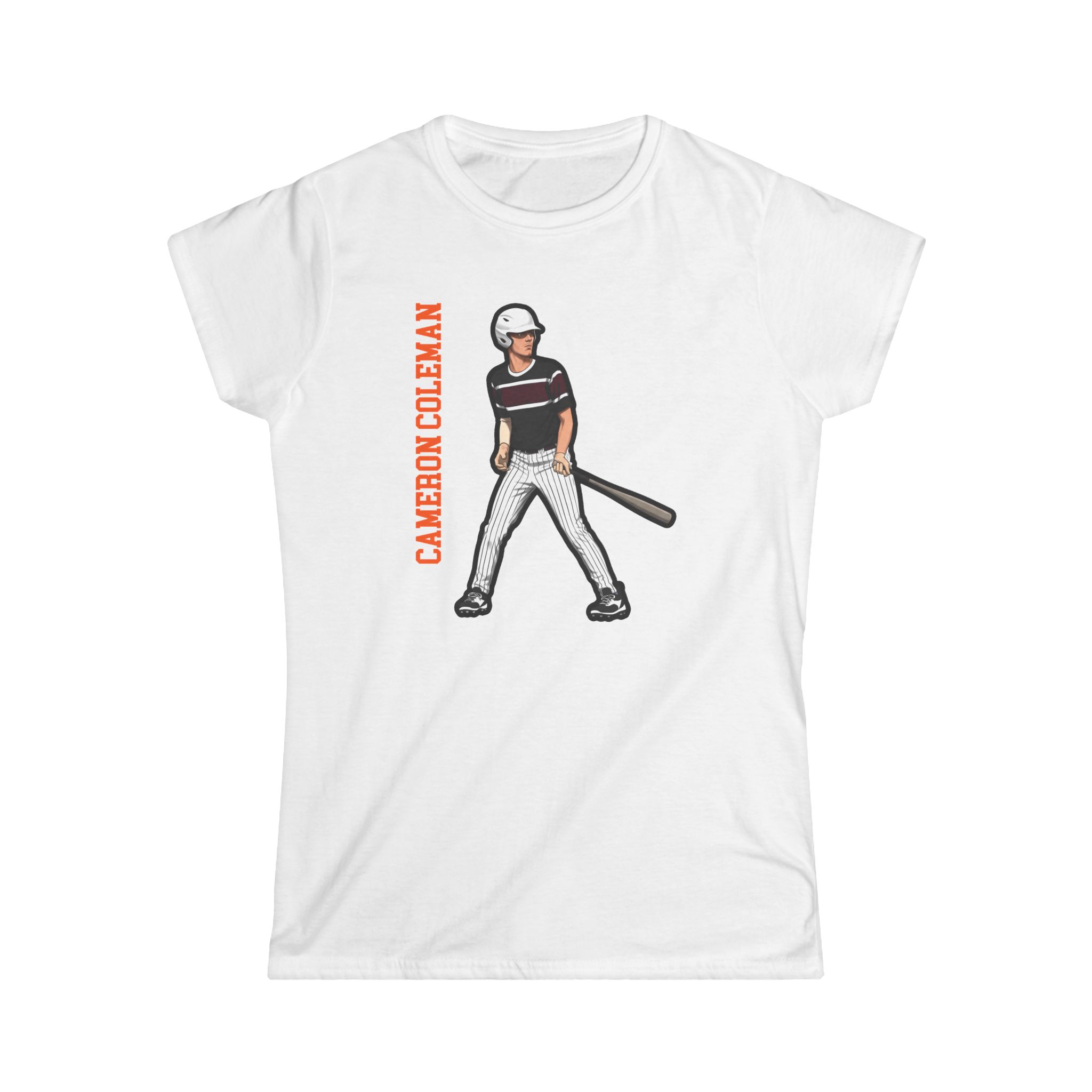 Women's Softstyle Tee — character_name_vertical in White