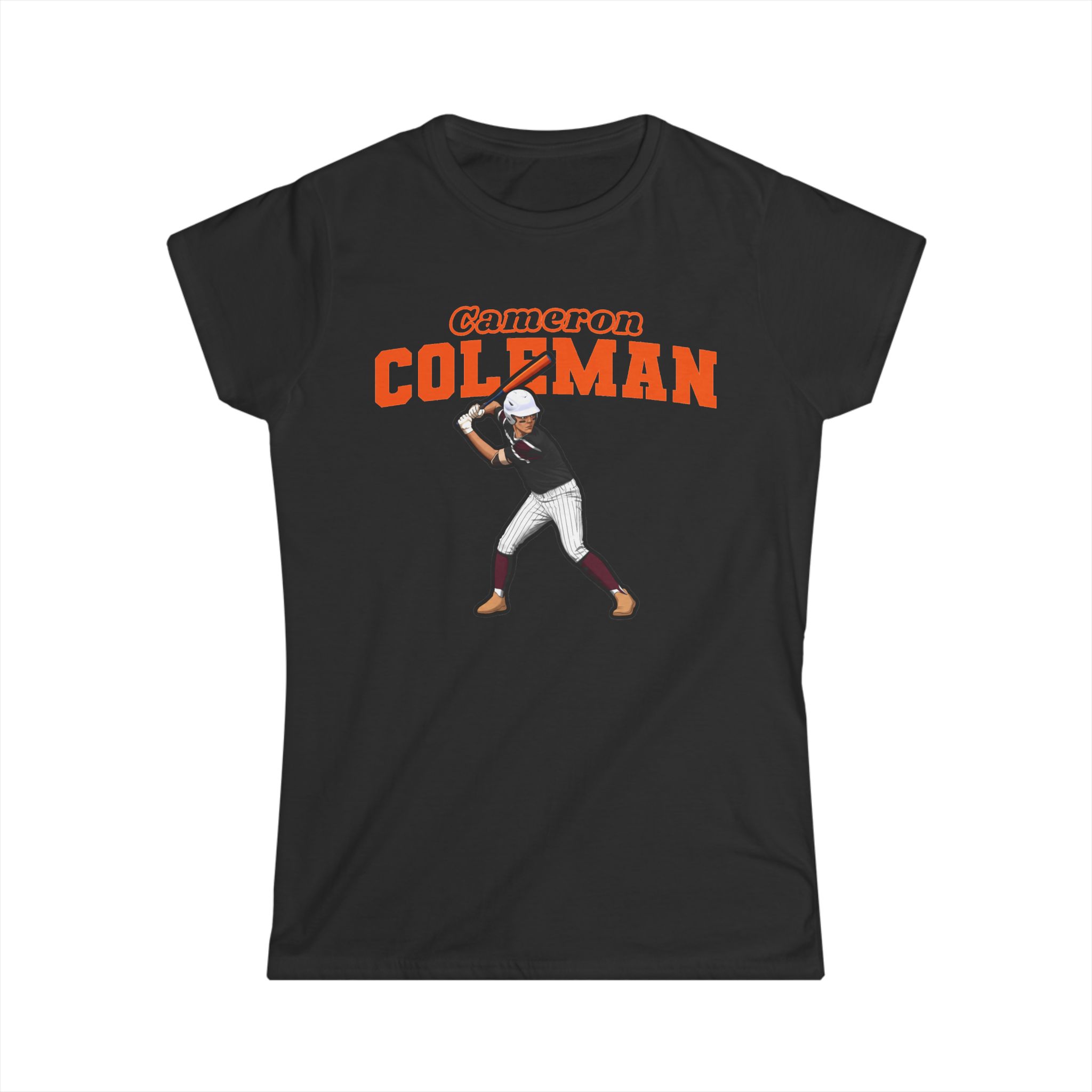 Women's Softstyle Tee — character_name_arch in Black