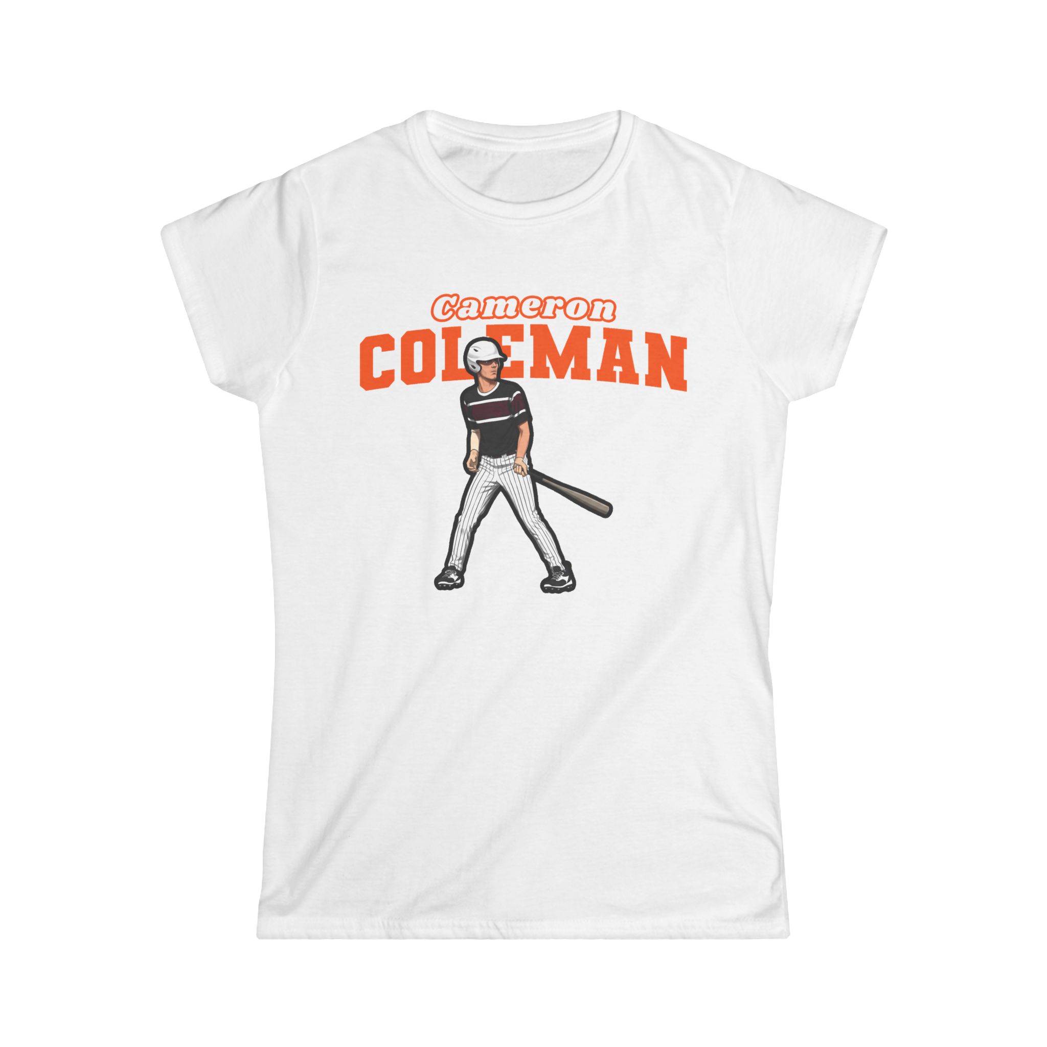 Women's Softstyle Tee — character_name_arch in White