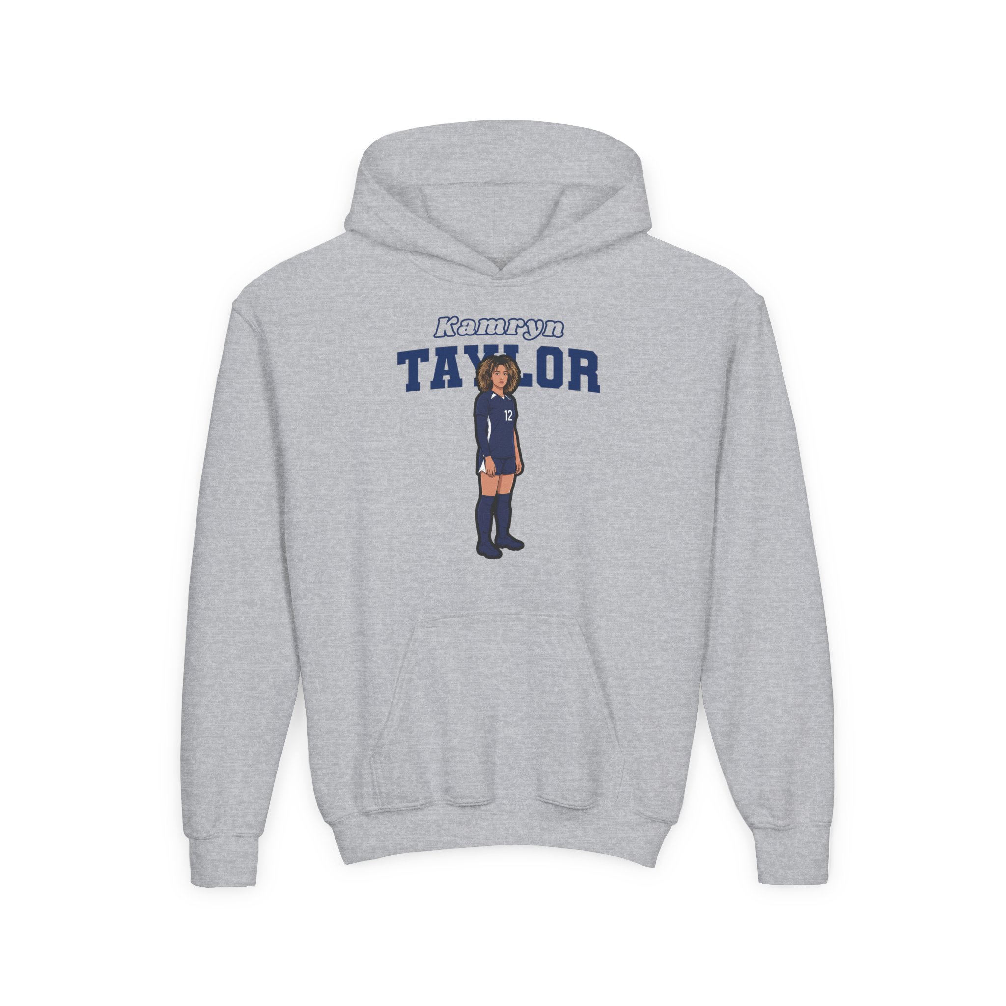 Youth Hoodie — character_name_arch in Grey