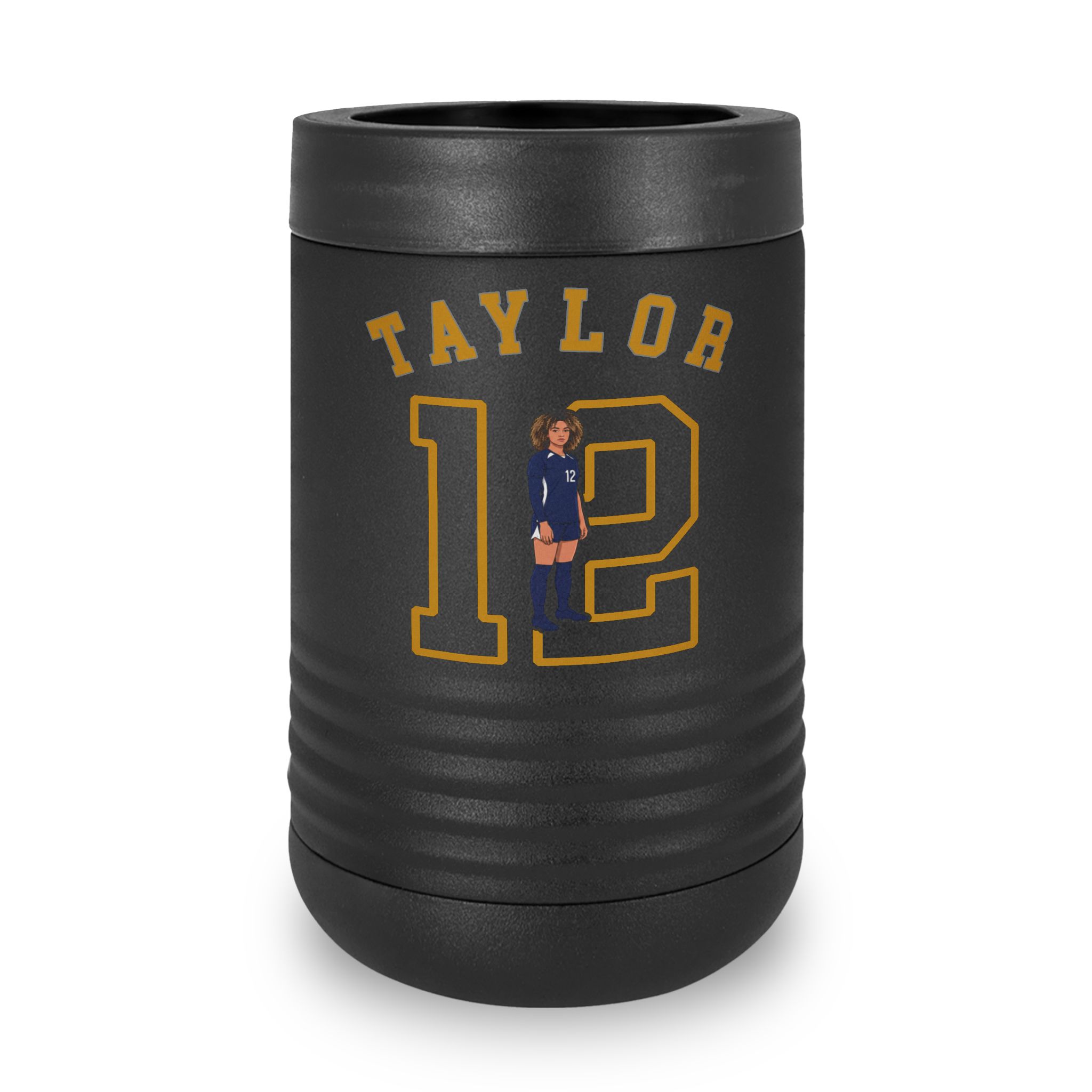Stainless Can Cooler — character_shirsey_arch in Black