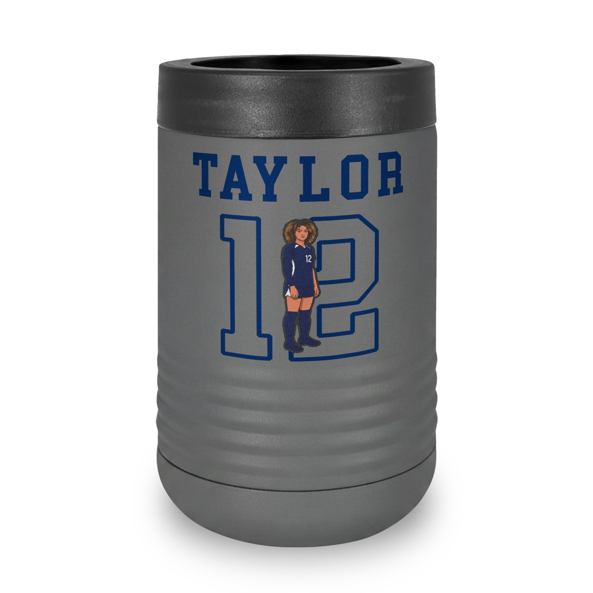 Stainless Can Cooler — character_shirsey in Grey