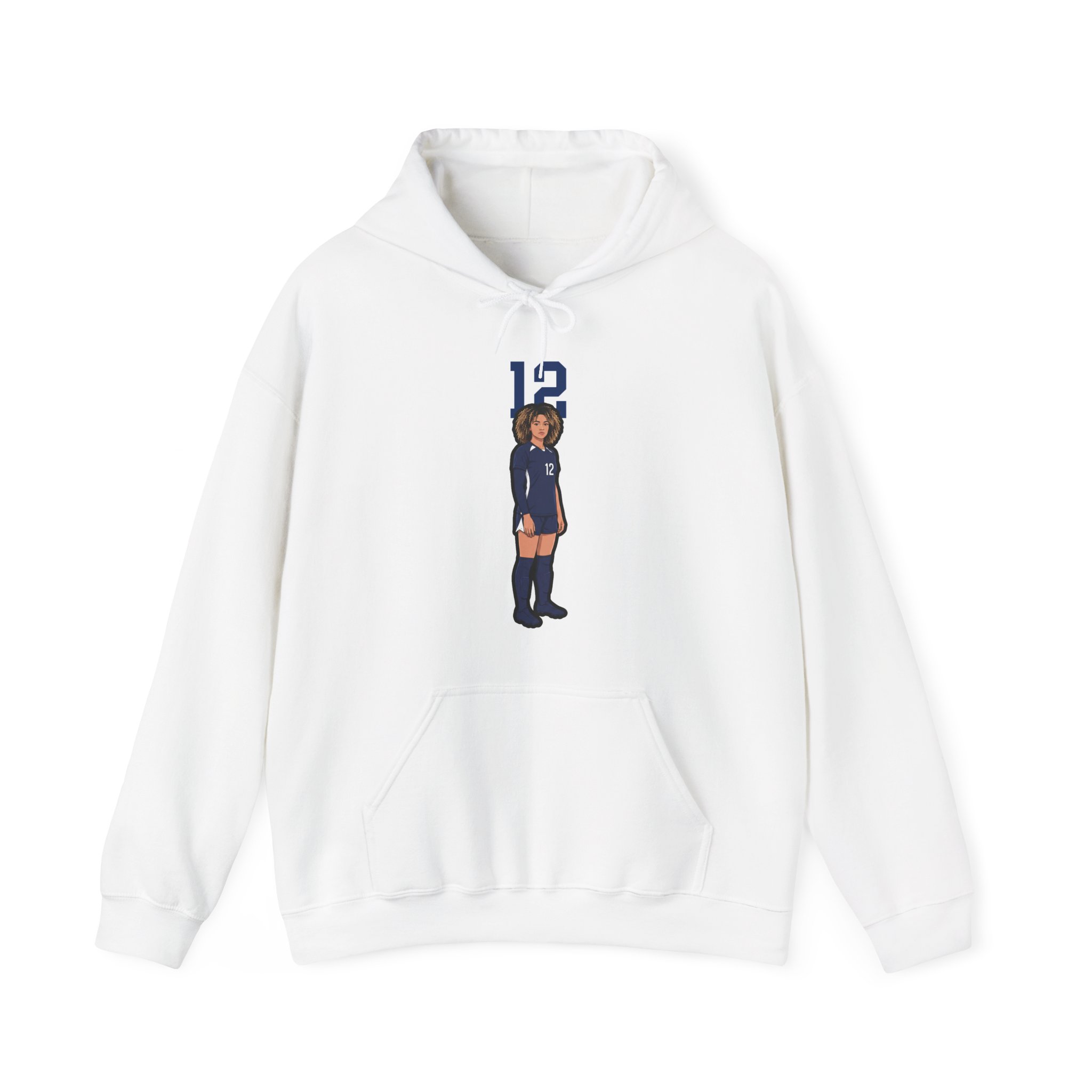 Hoodie — character_number_top in White
