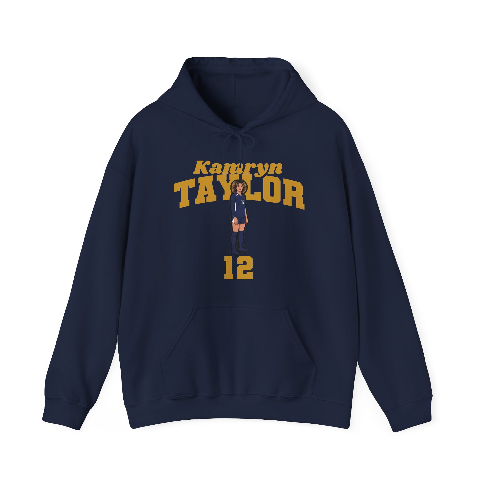 Hoodie — character_signature_arch in Navy