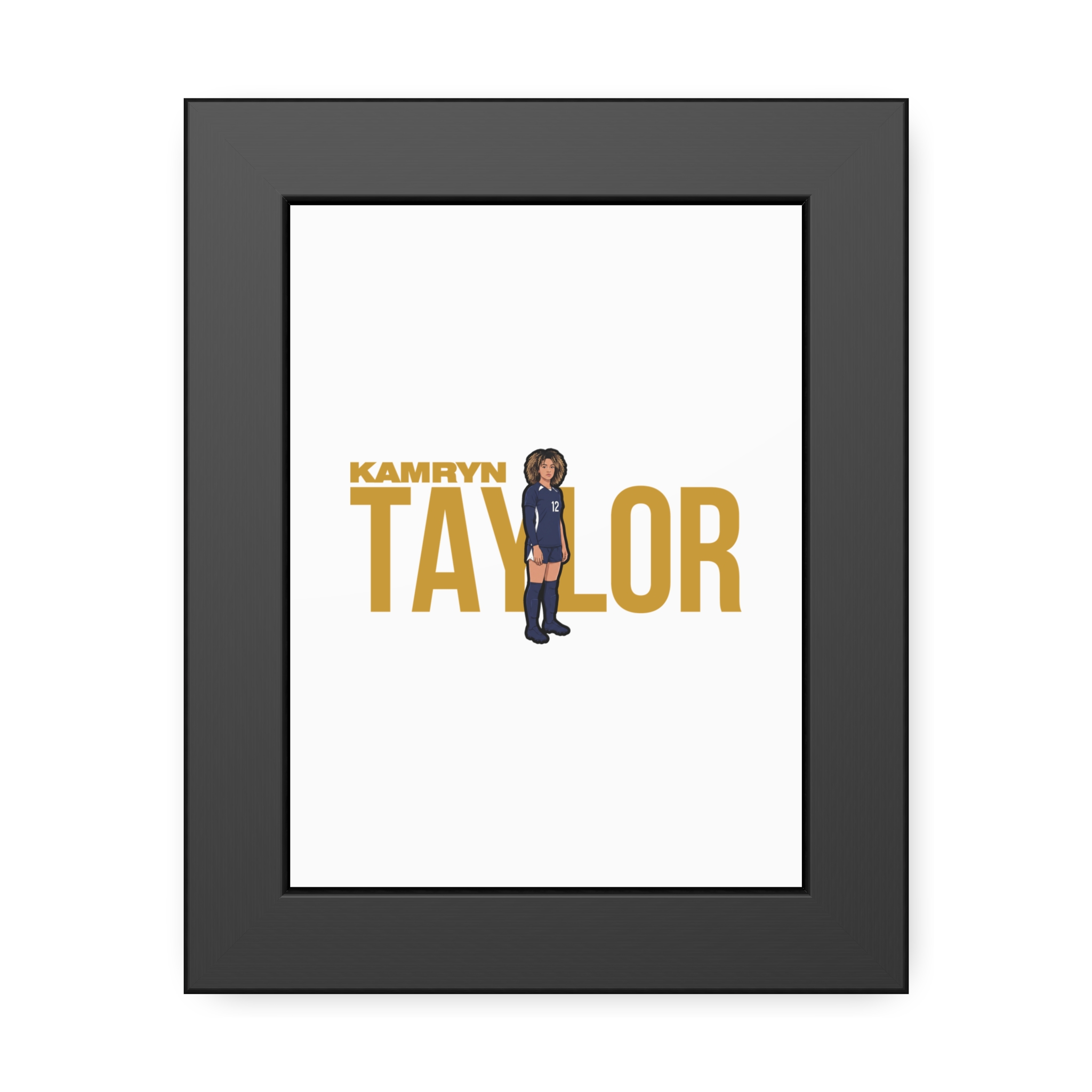 Framed Poster — character_player_name in Black