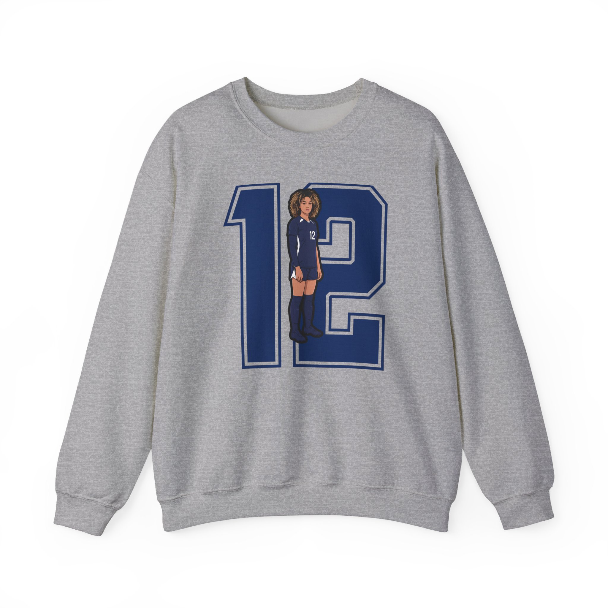 Crewneck Sweatshirt — character_number in Grey