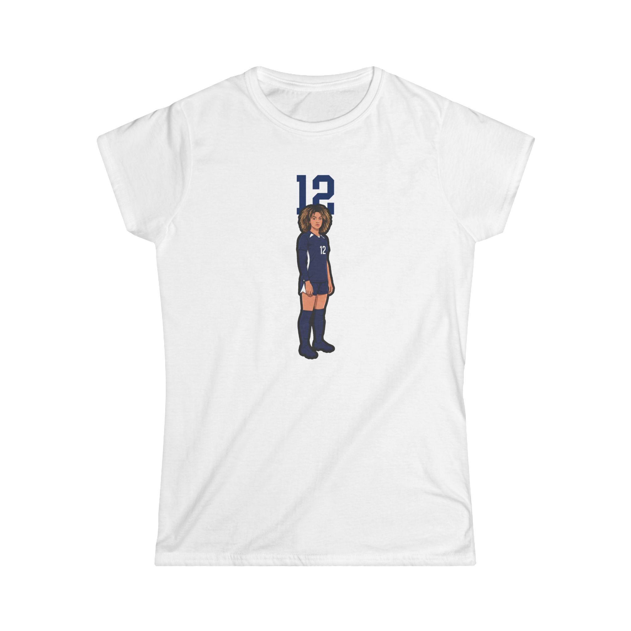 Women's Softstyle Tee — character_number_top in White