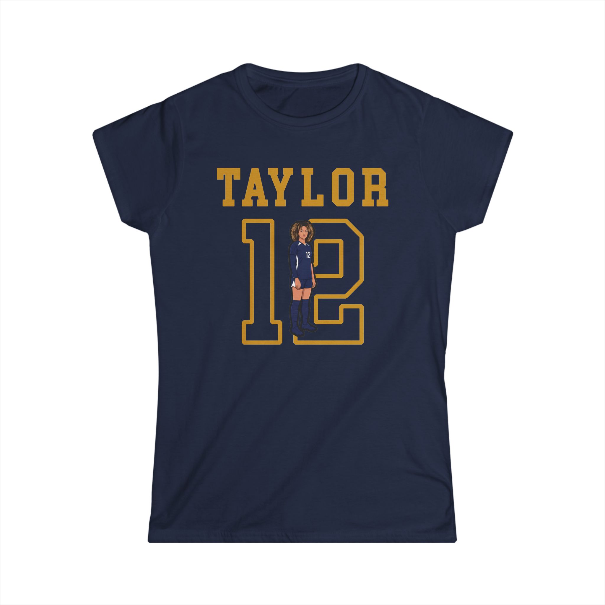 Women's Softstyle Tee — character_shirsey in Navy