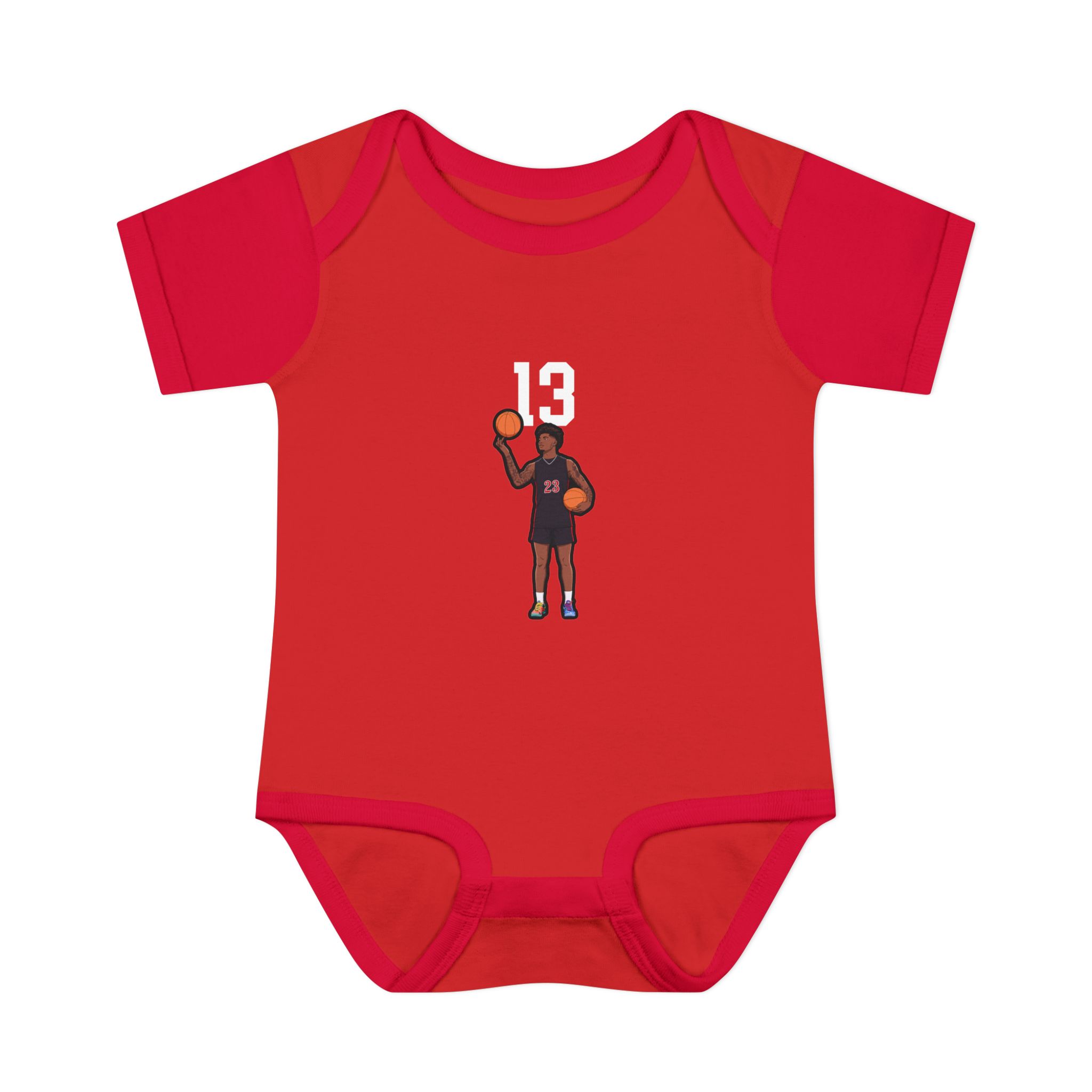 Baby Onesie — character_number_top in Red