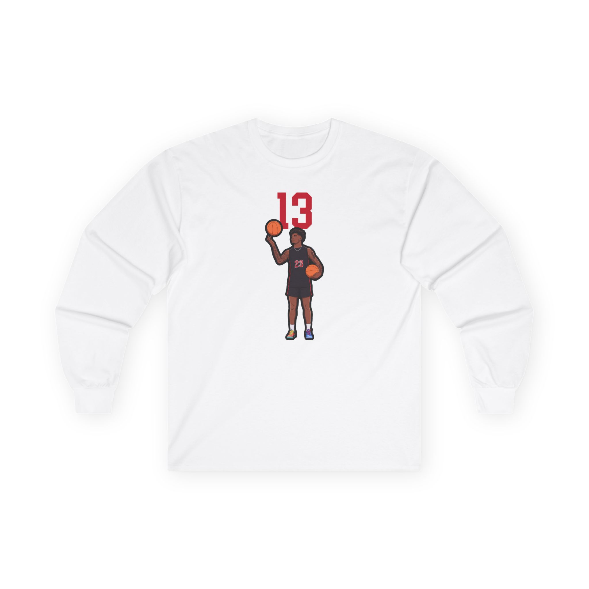 Long Sleeve Tee — character_number_top in White