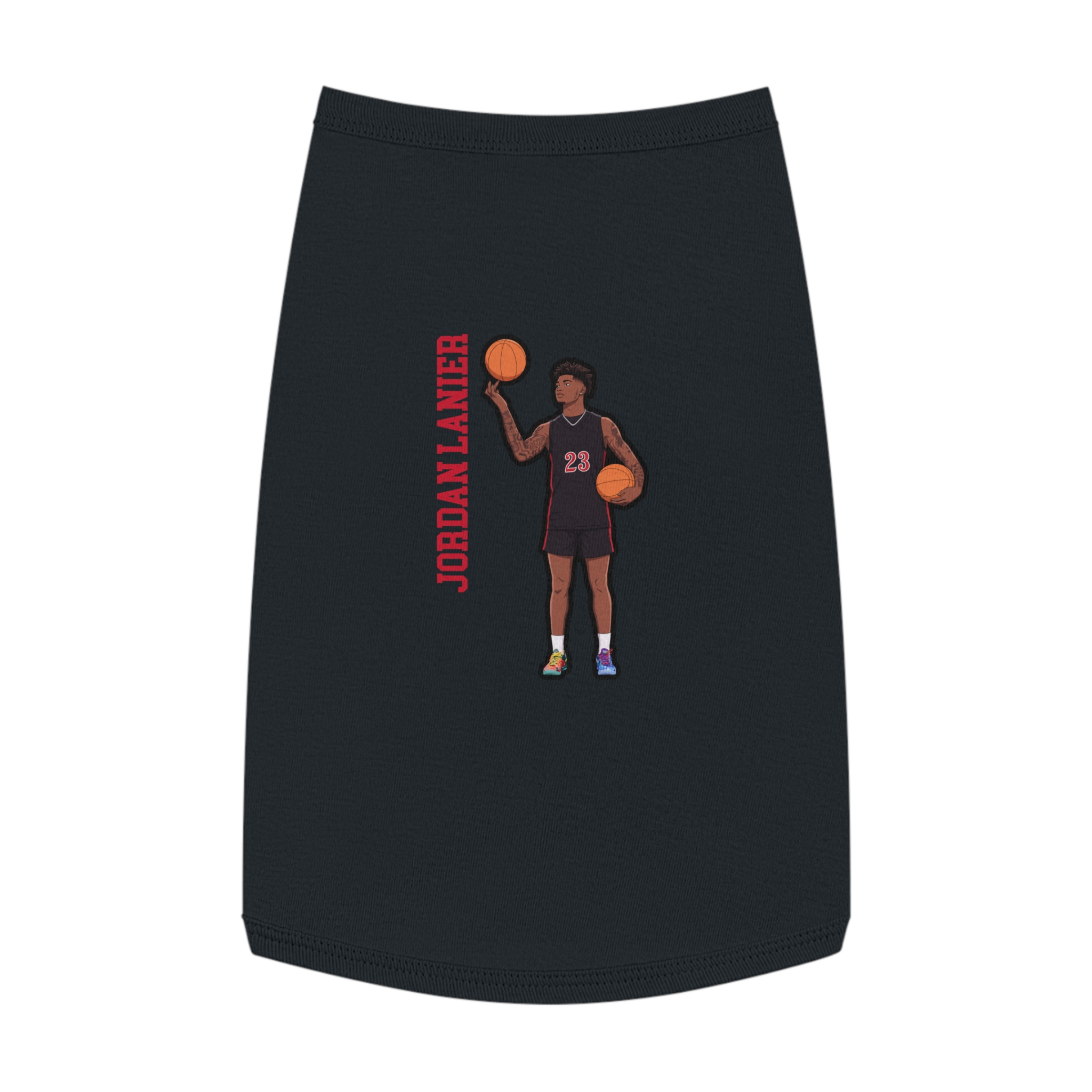 Pet Tank Top — character_name_vertical in Black