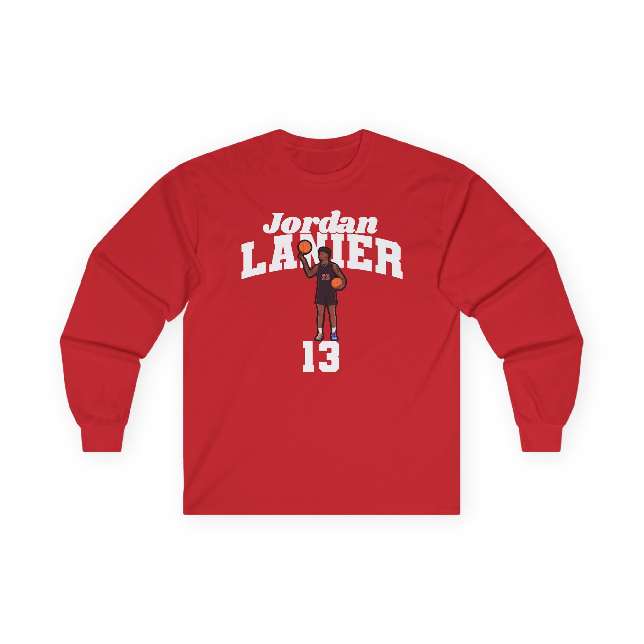 Long Sleeve Tee — character_signature_arch in Red