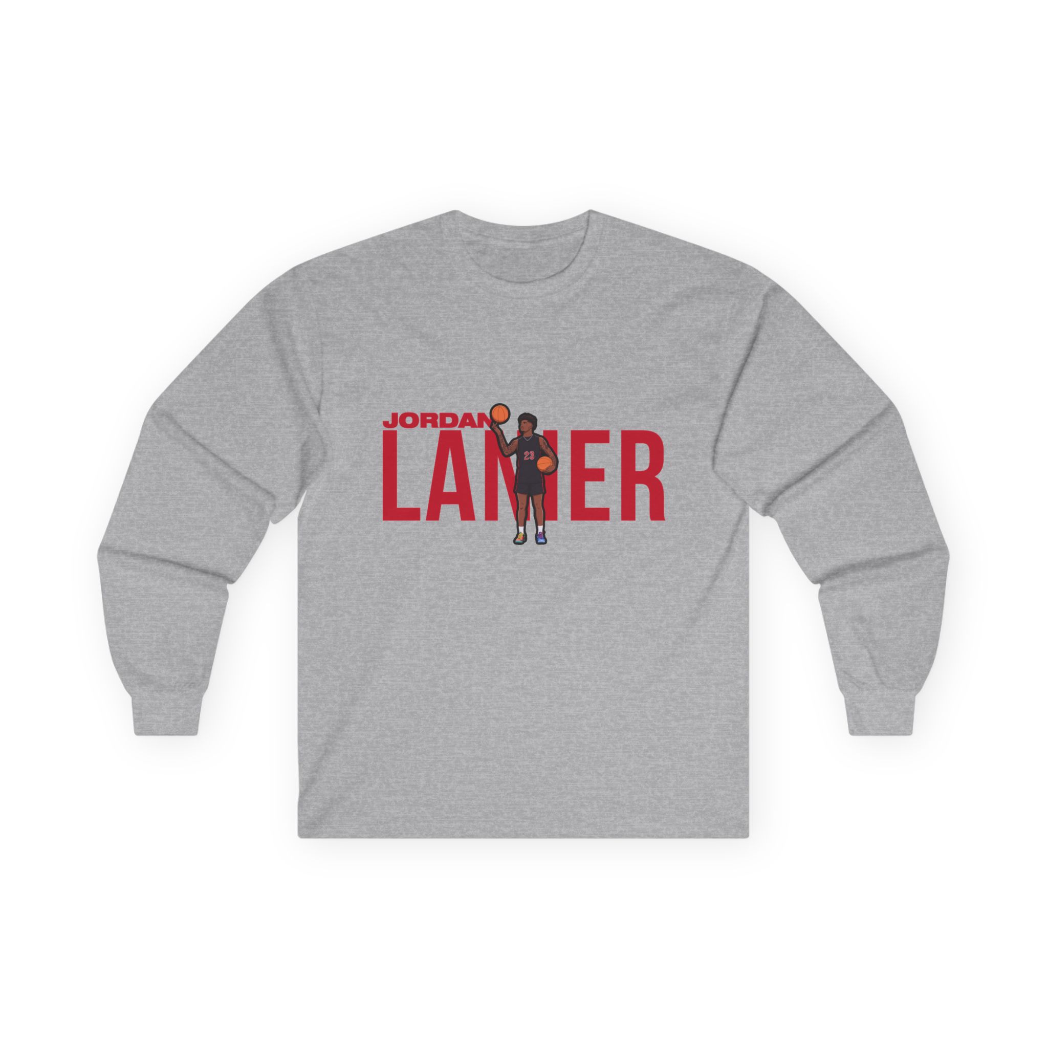 Long Sleeve Tee — character_player_name in Grey