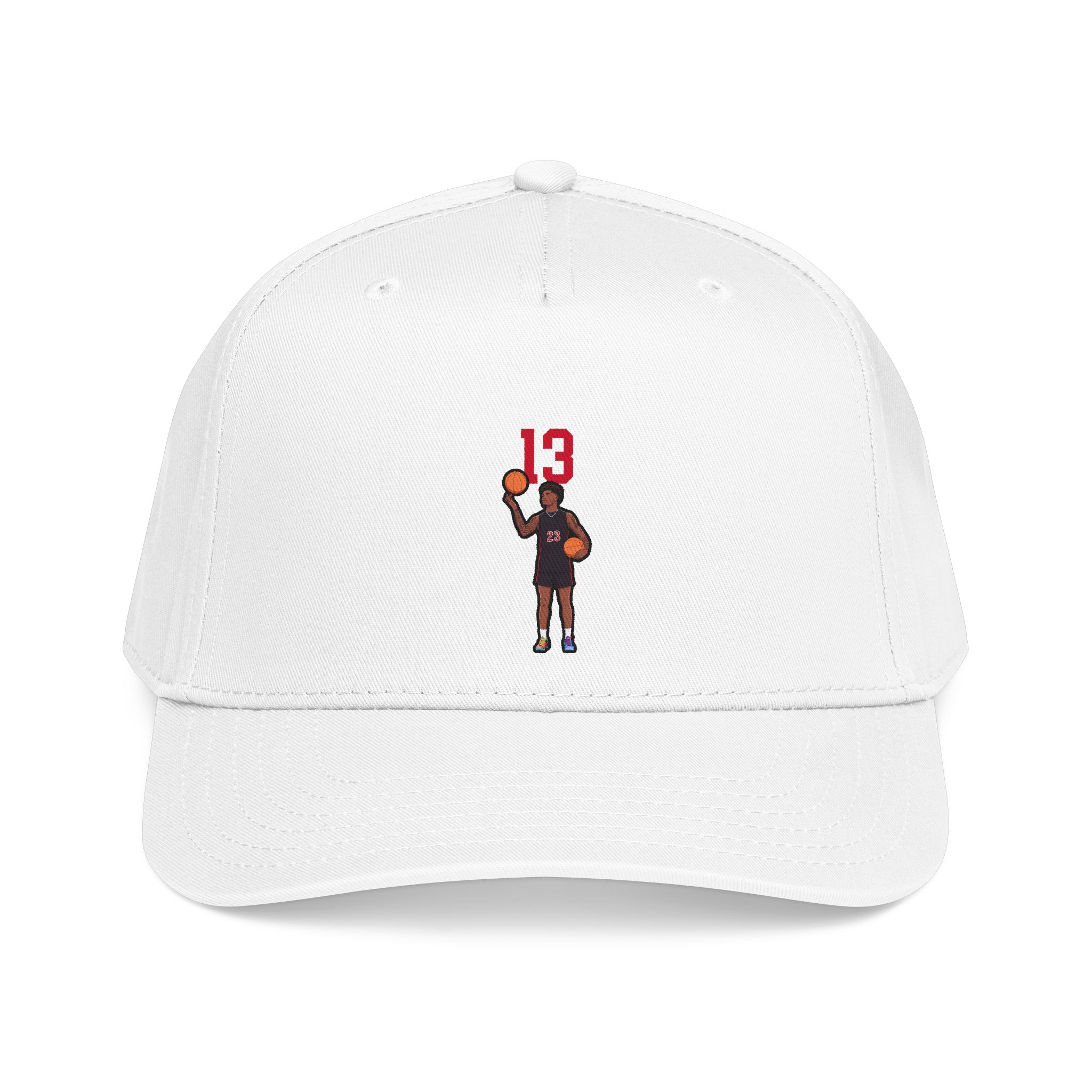 Baseball Cap — character_number_top in White