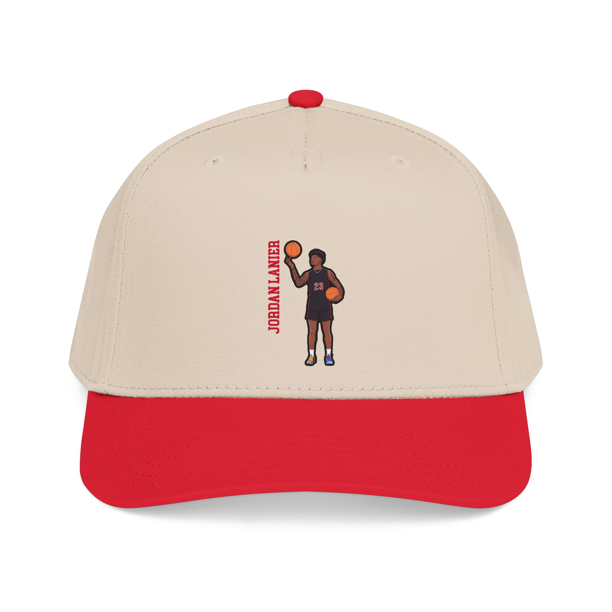 Baseball Cap — character_name_vertical in Red / Natural