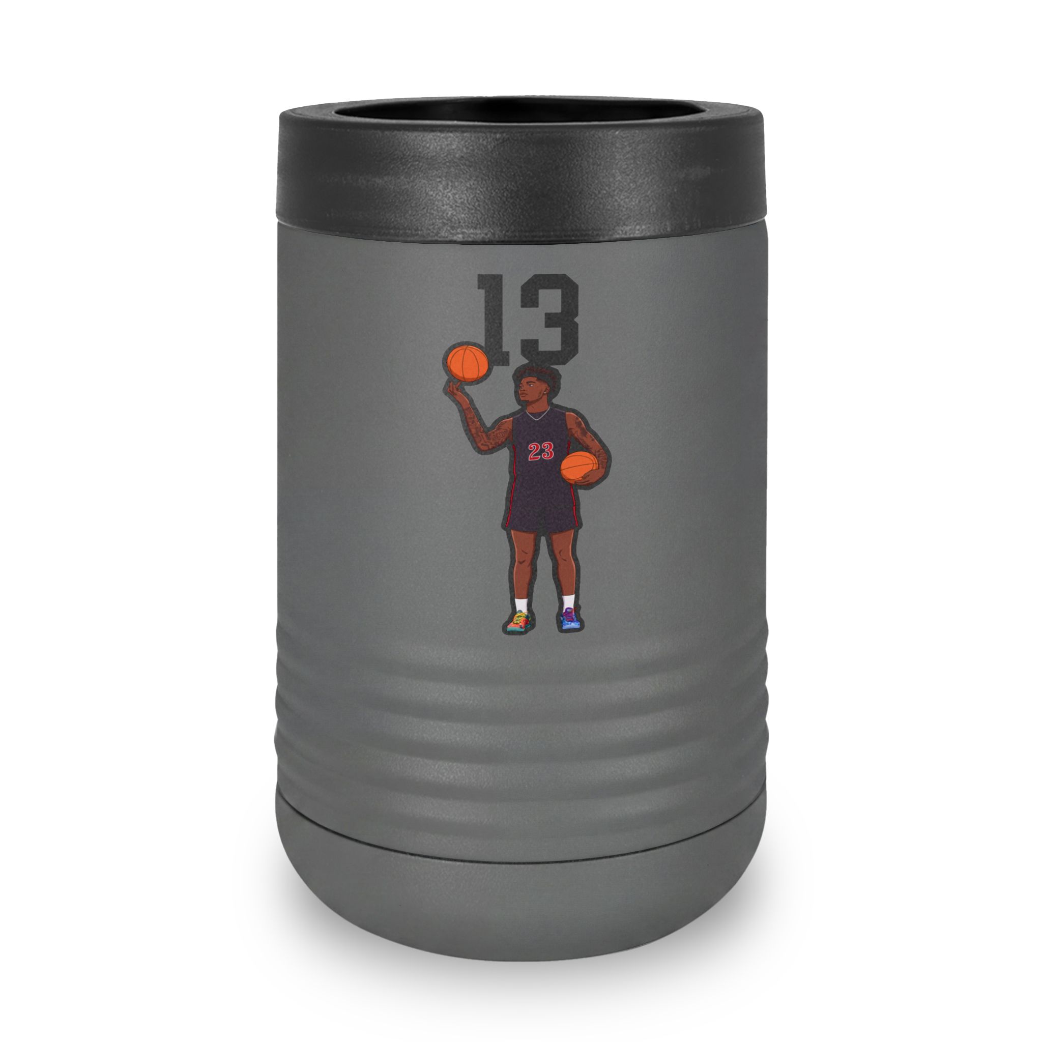 Stainless Can Cooler — character_number_top in Grey