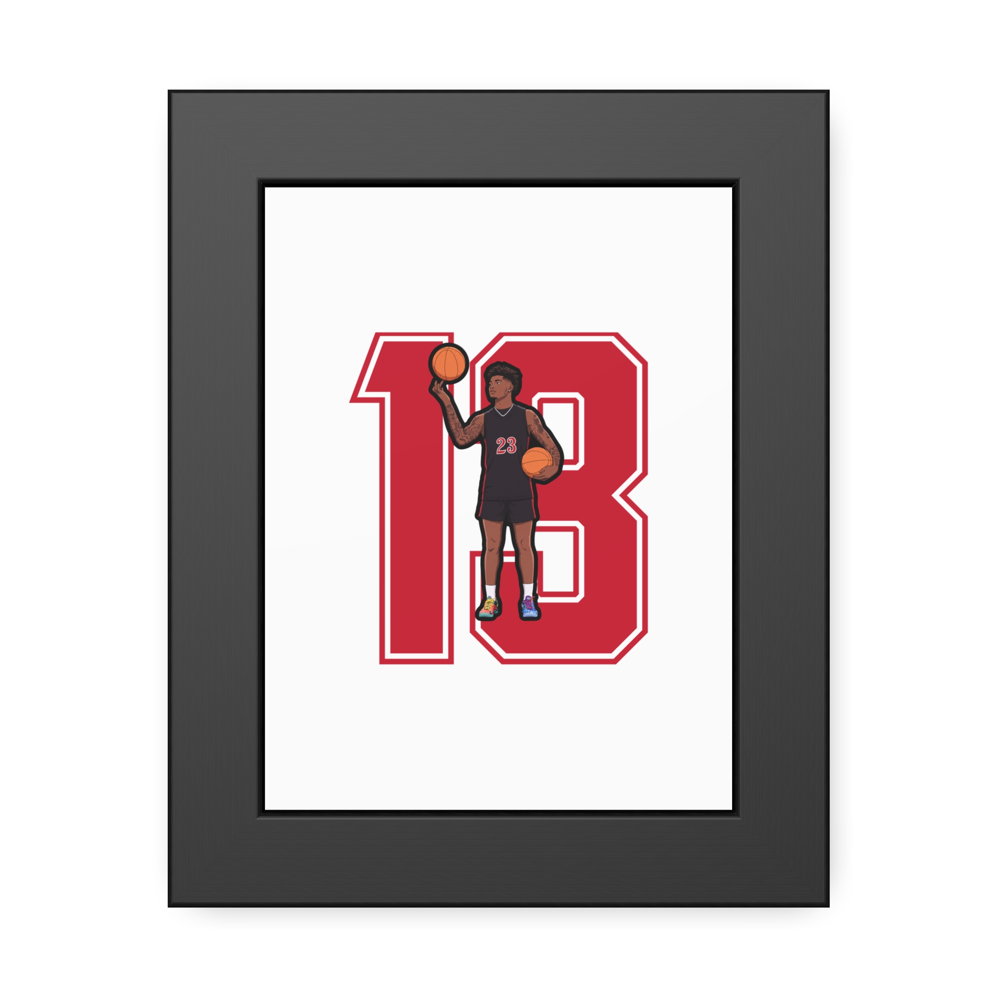 Framed Poster — character_number in Black