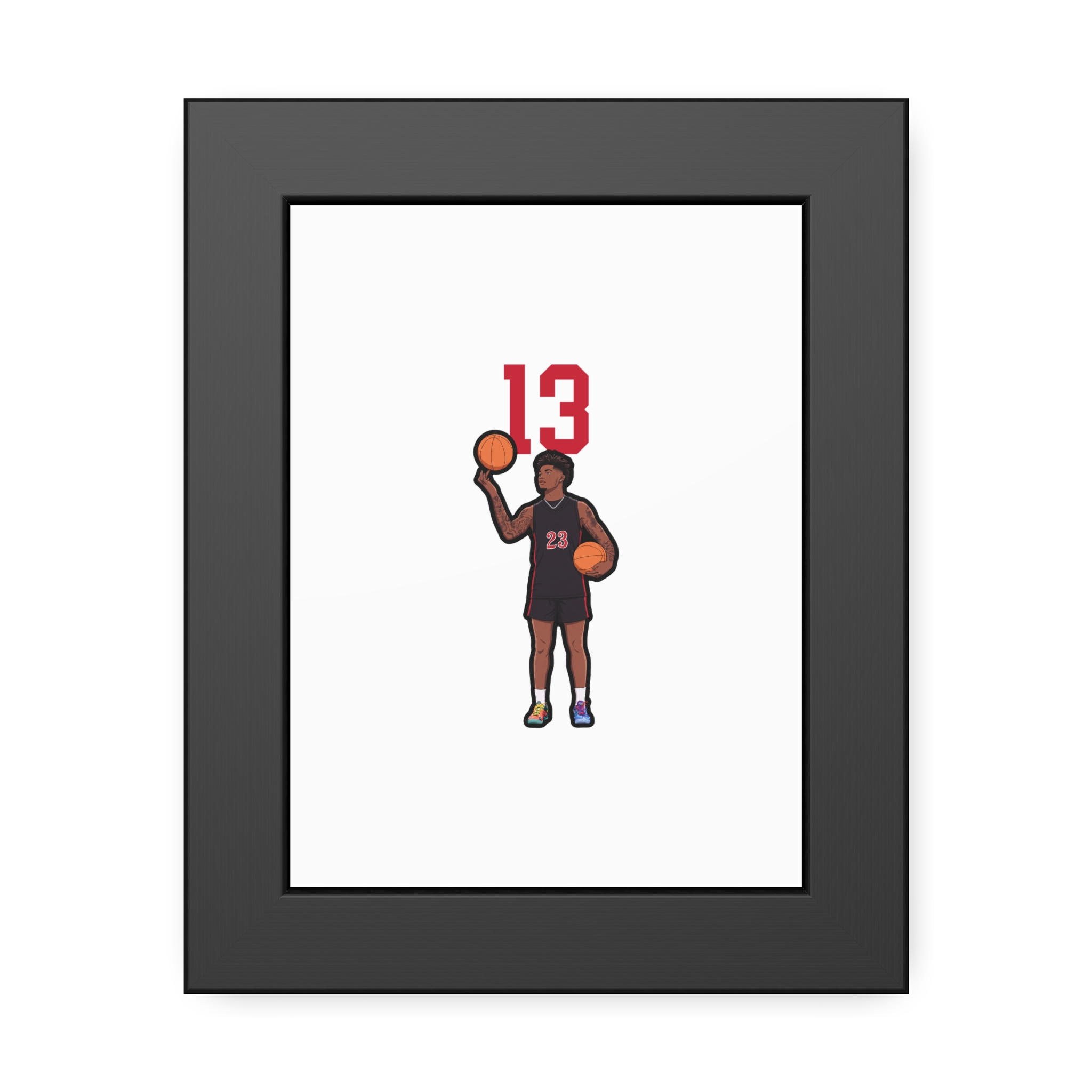 Framed Poster — character_number_top in Black