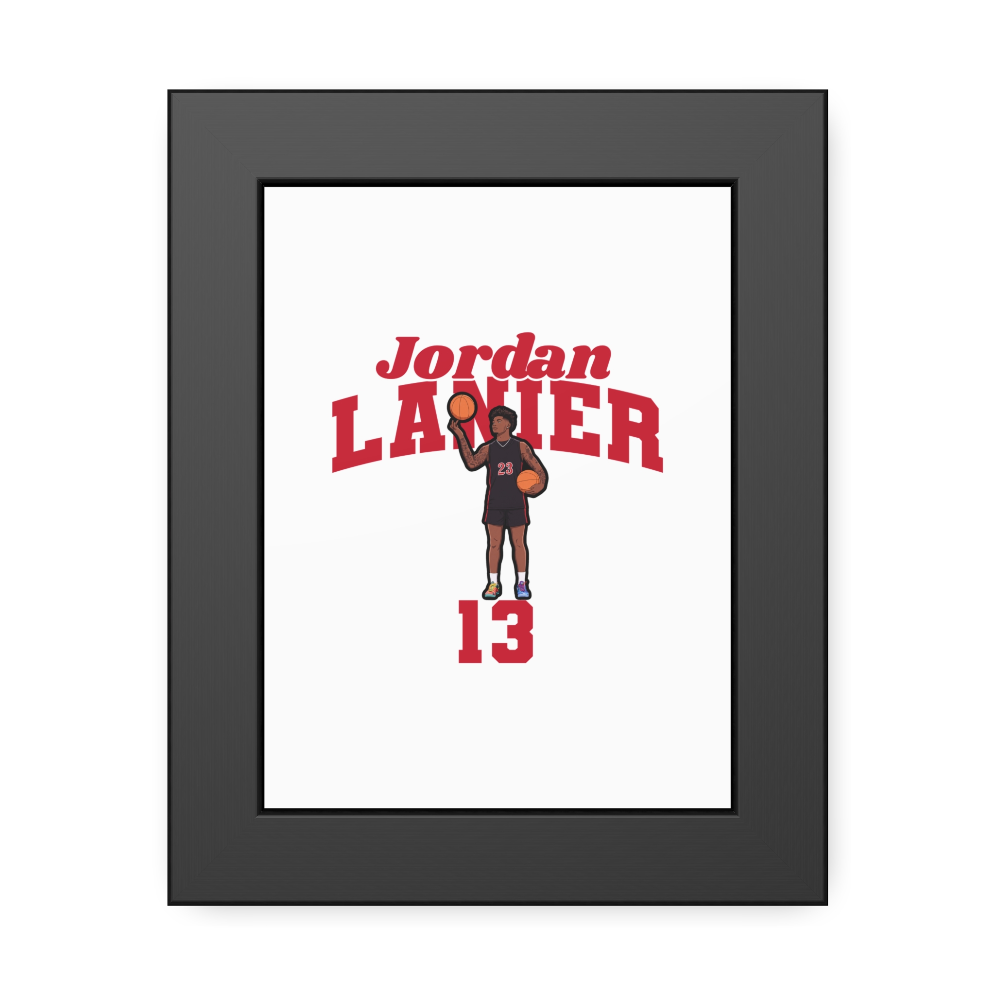 Framed Poster — character_signature_arch in Black