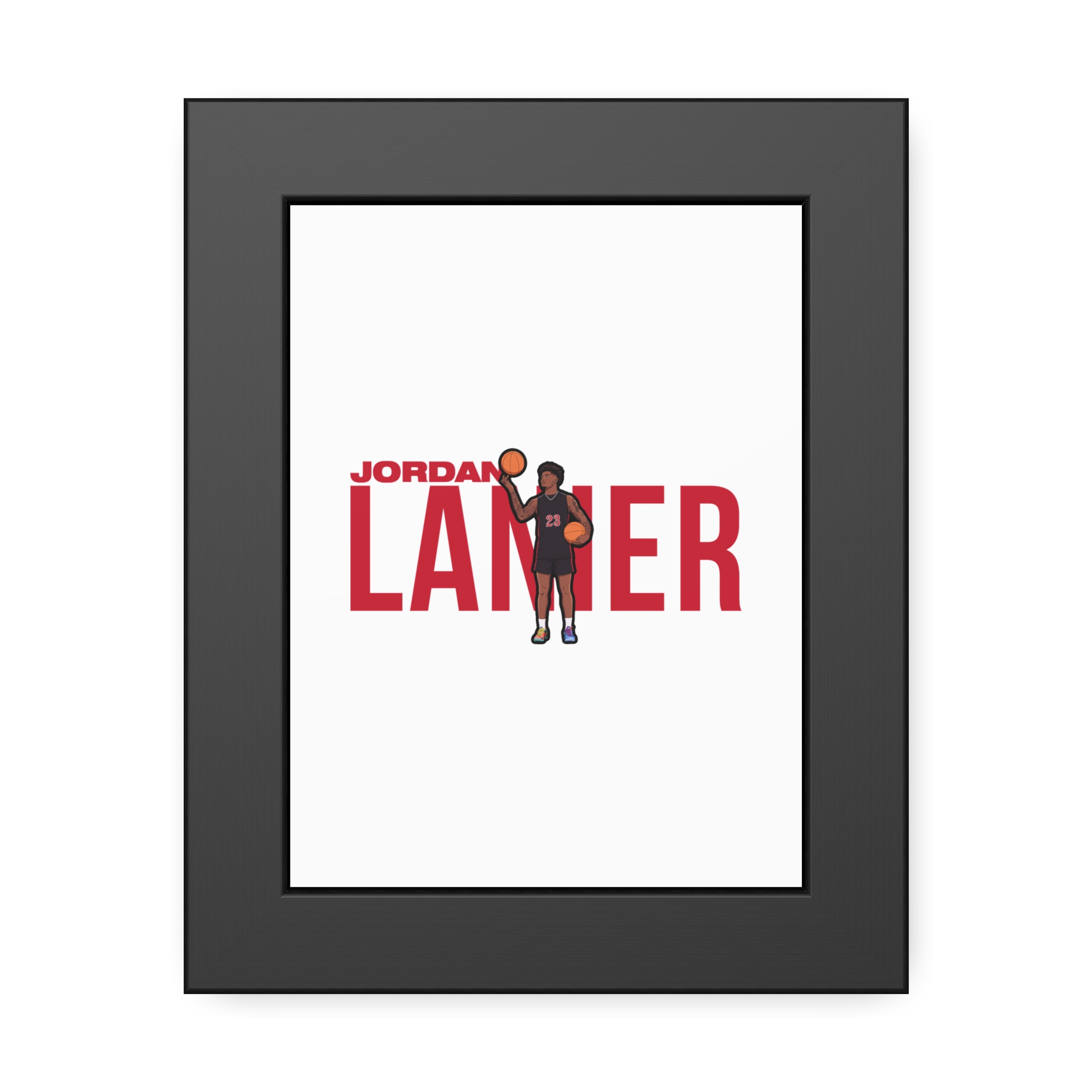 Framed Poster — character_player_name in Black