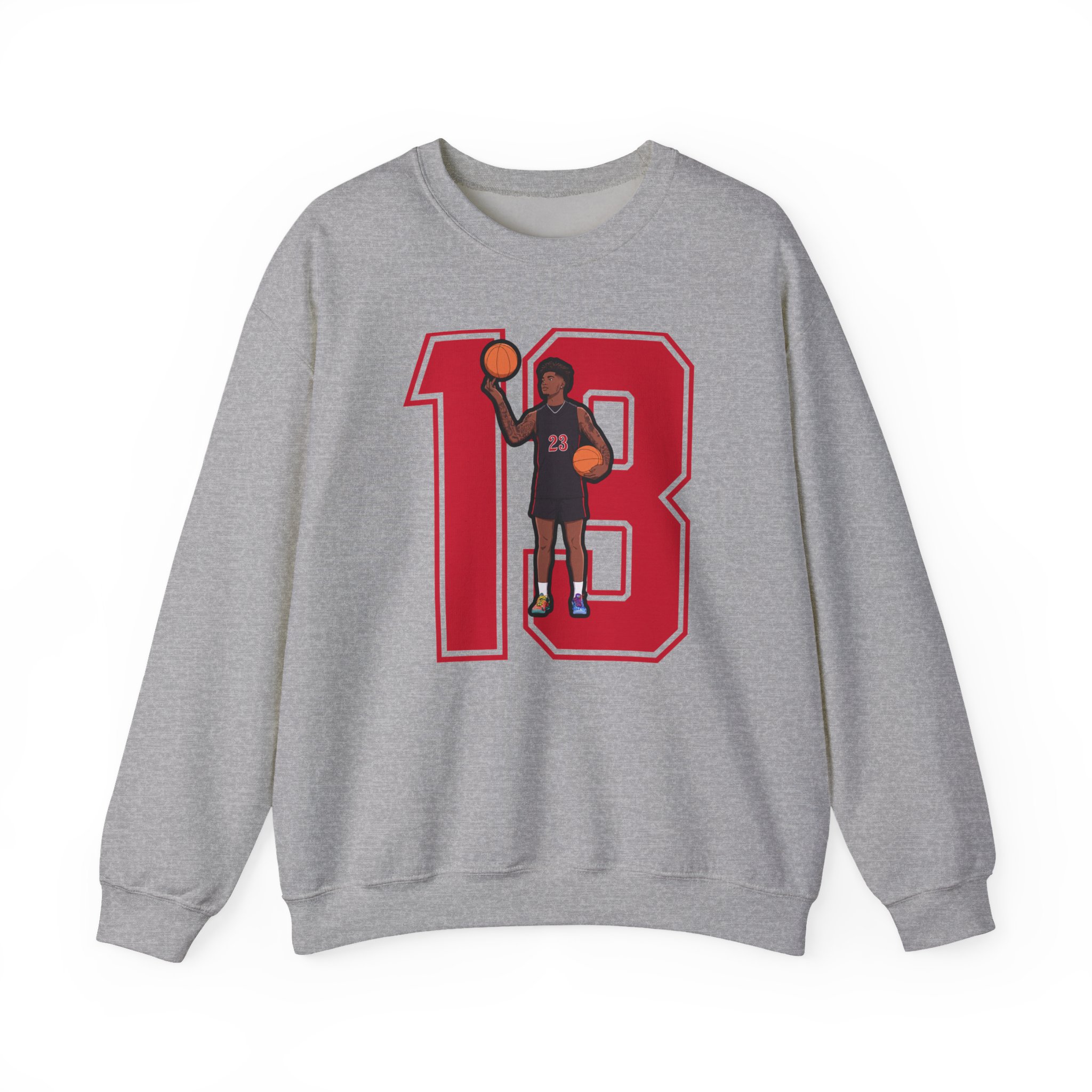 Crewneck Sweatshirt — character_number in Grey
