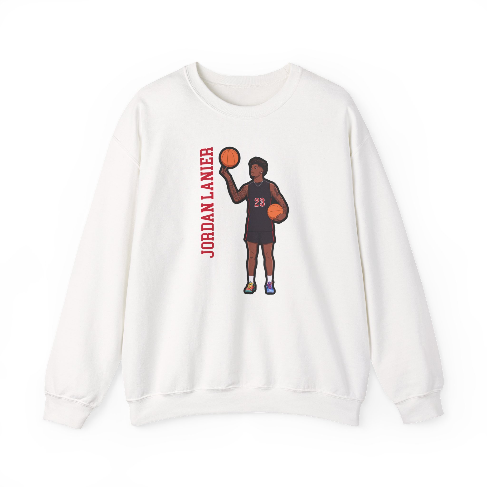 Crewneck Sweatshirt — character_name_vertical in White