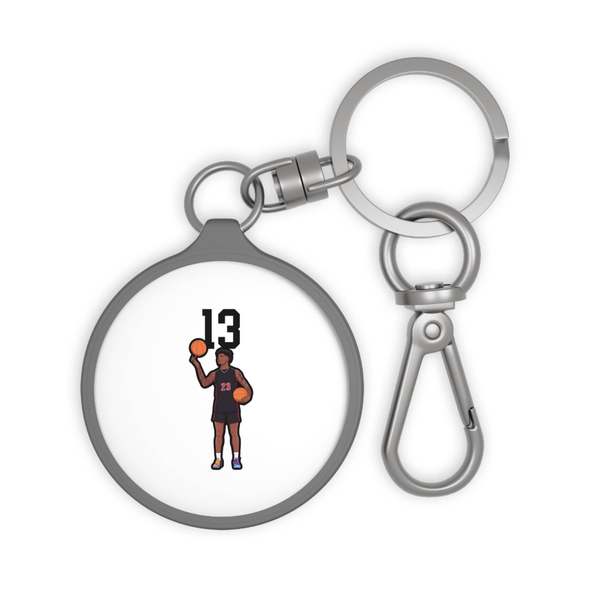 Keychain — character_number_top in Grey