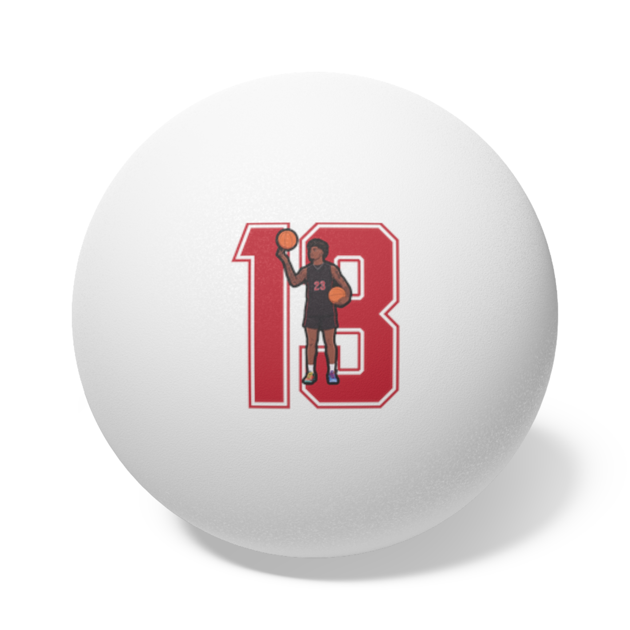 Ping Pong Balls, 6 pcs — character_number in White