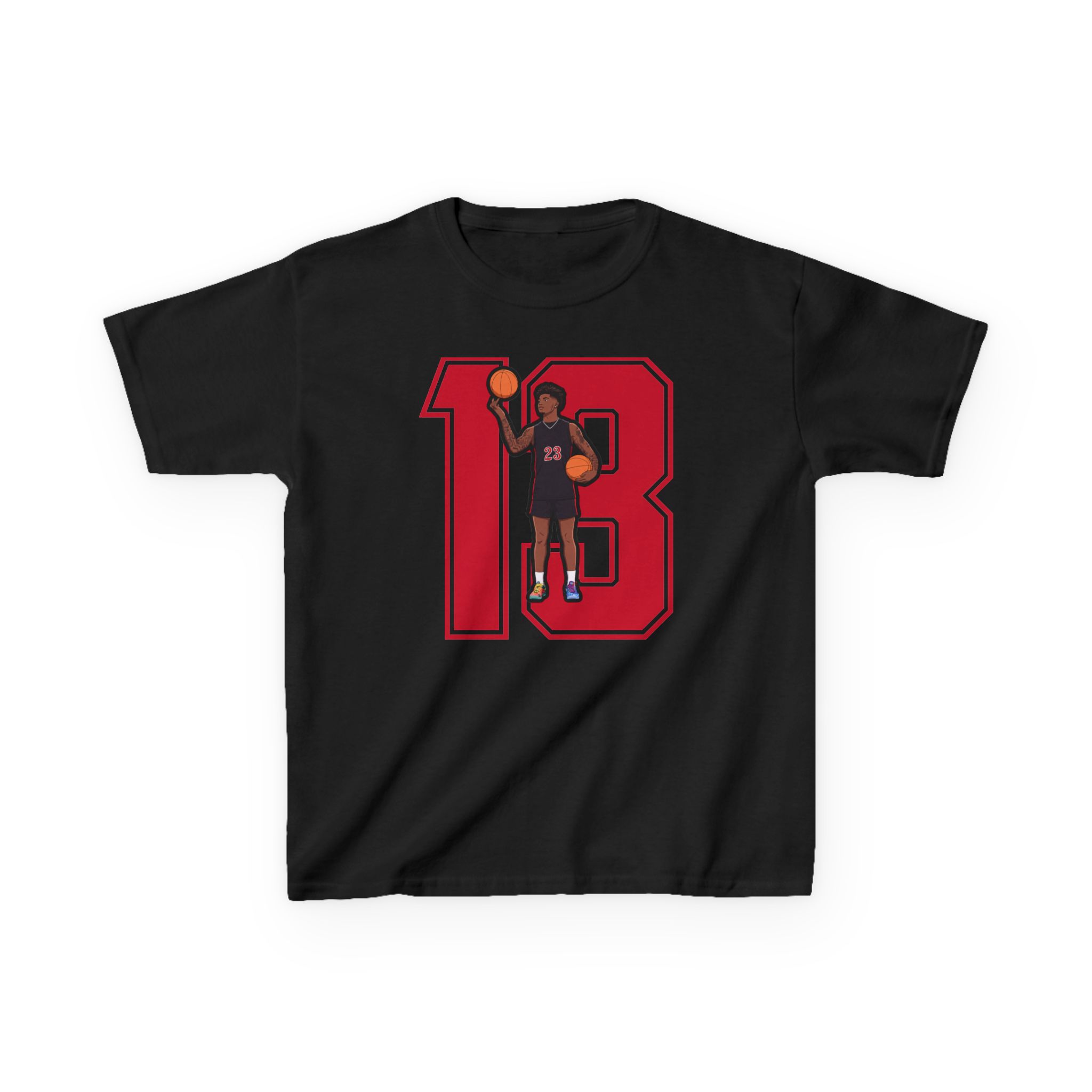 Youth Tee — character_number in Black