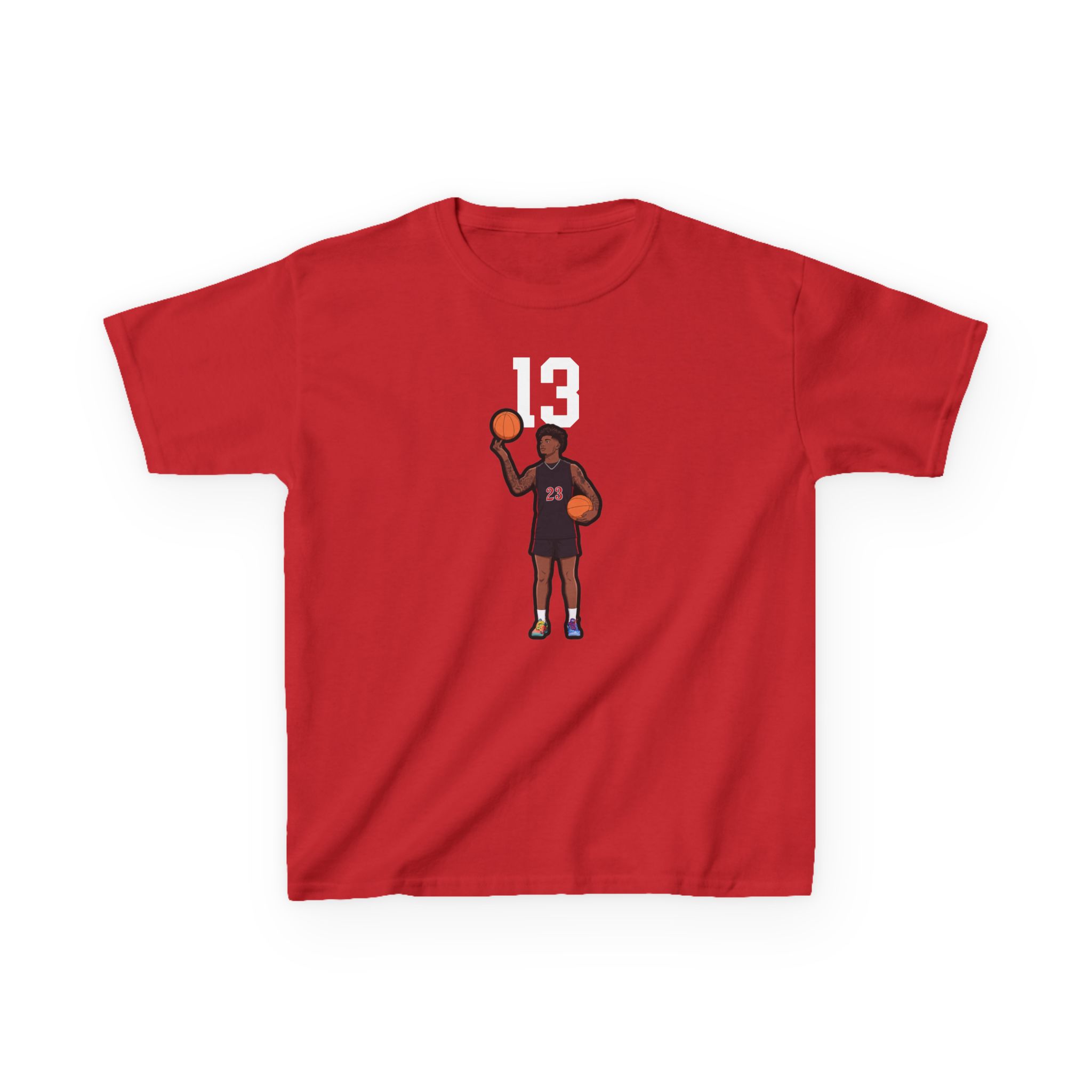 Youth Tee — character_number_top in Red