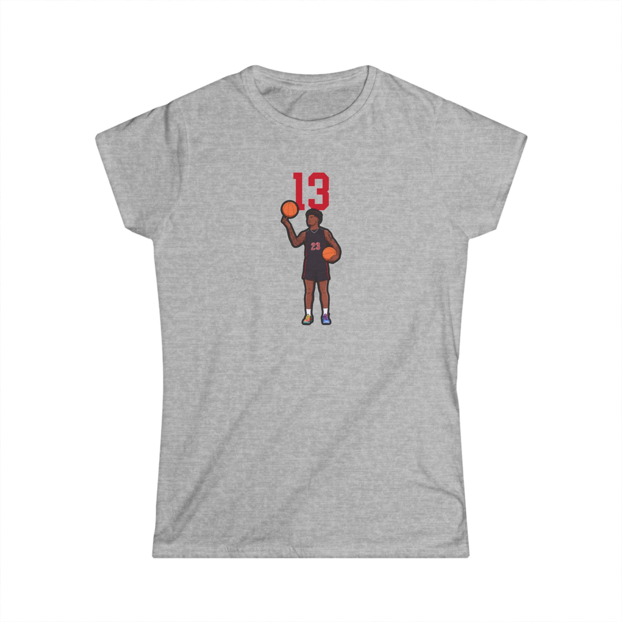 Women's Softstyle Tee — character_number_top in Grey